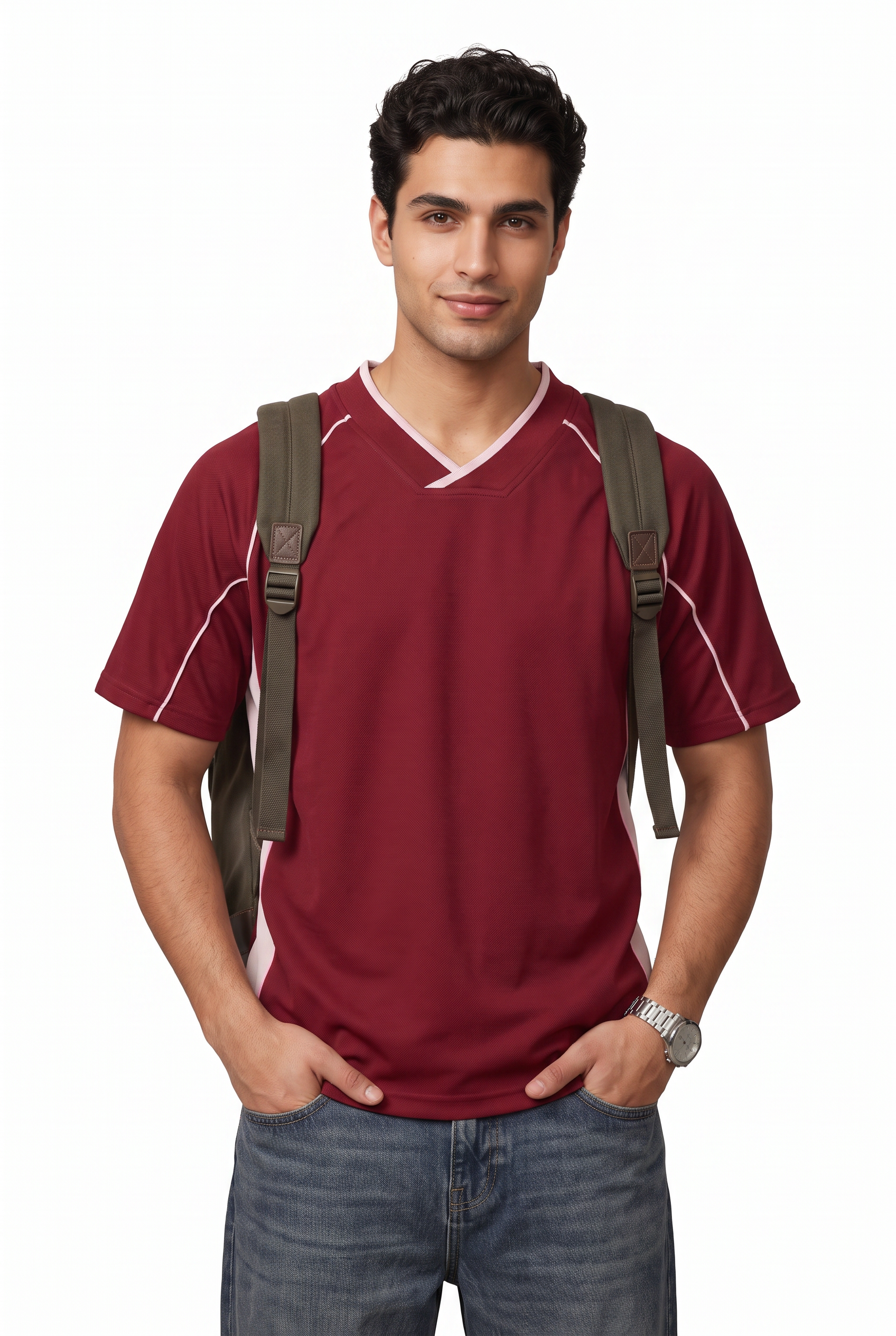 Red Round Neck Essential Tee