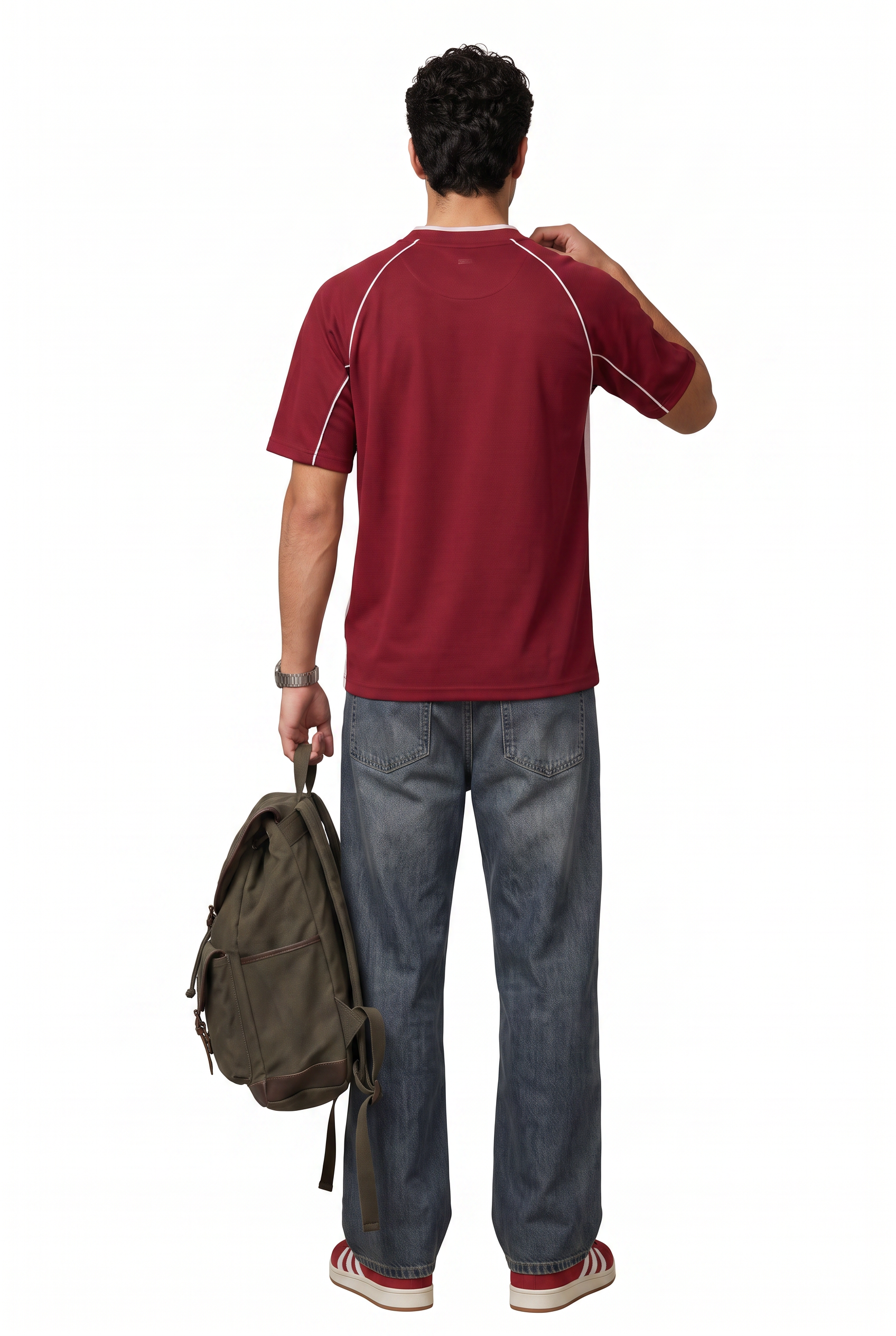 Red Round Neck Essential Tee