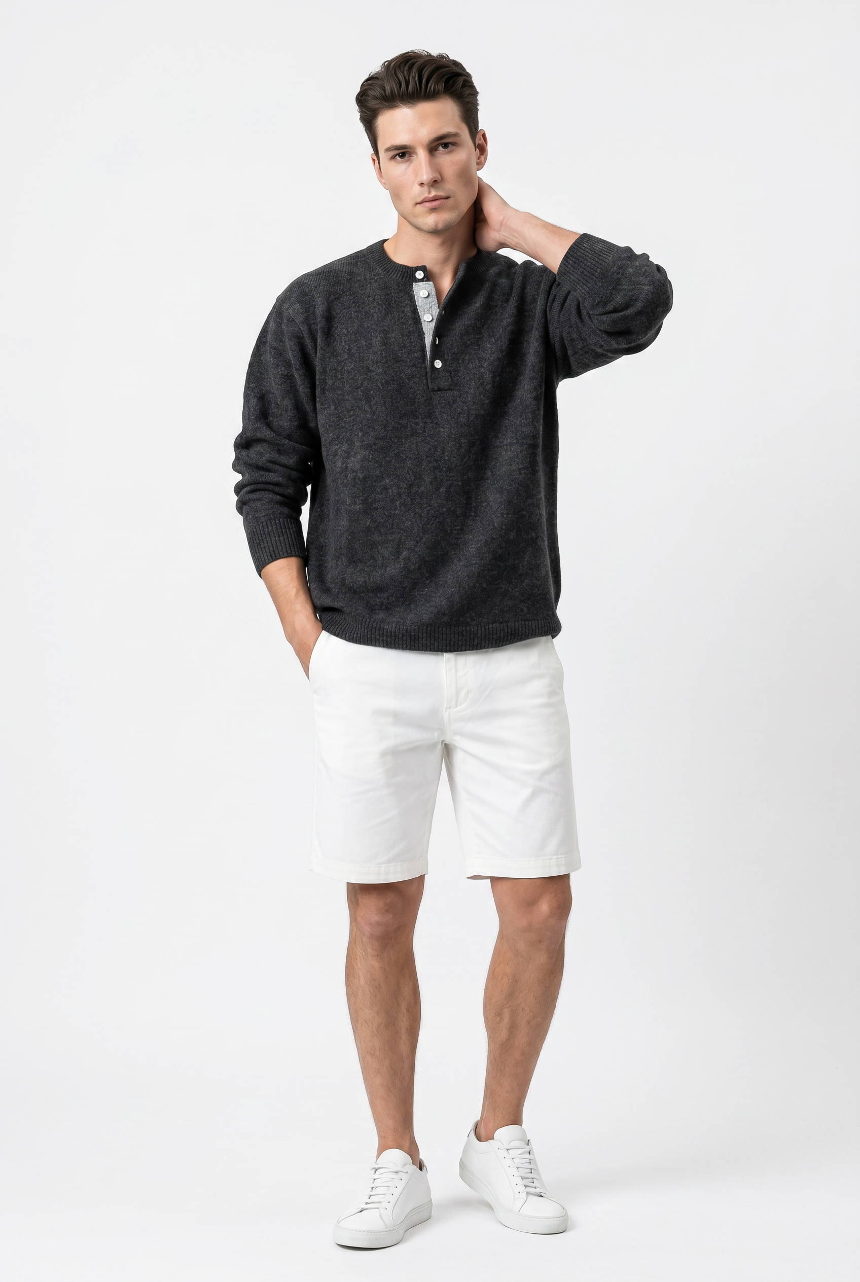 Black Ribbed Knit Sweater