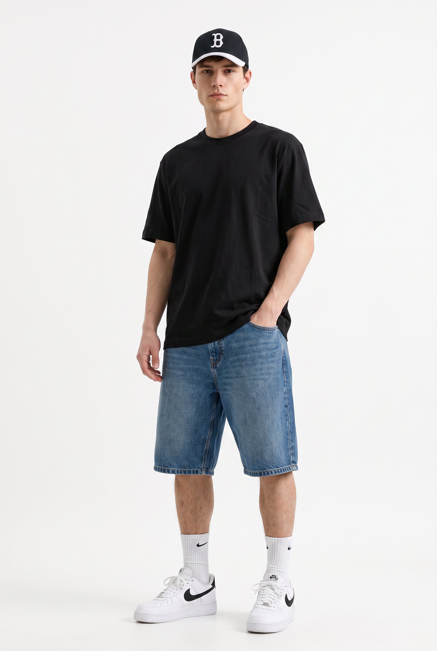 Black Dropped Shoulder Oversized Tee