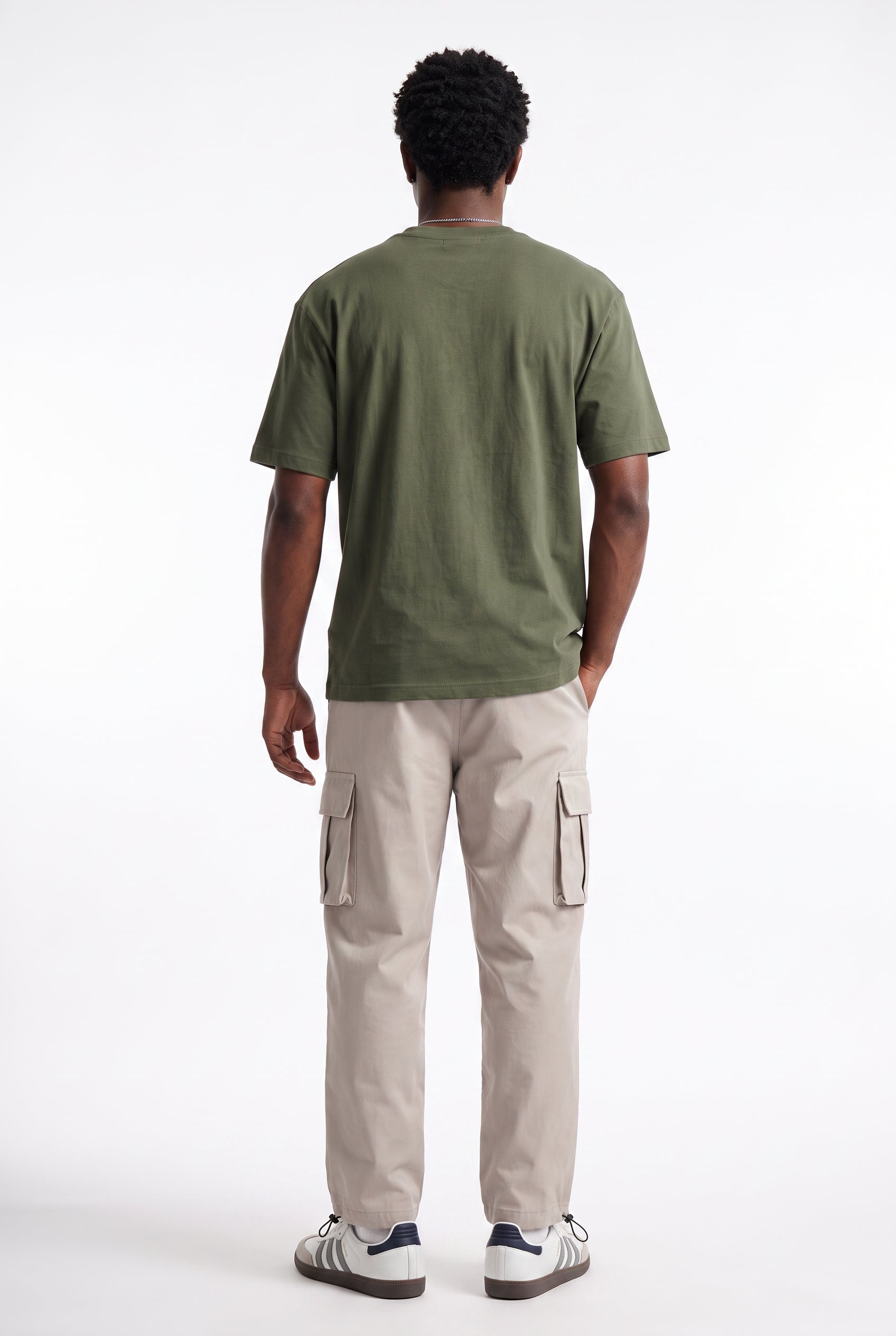 Olive Dropped Shoulder Oversized Tee