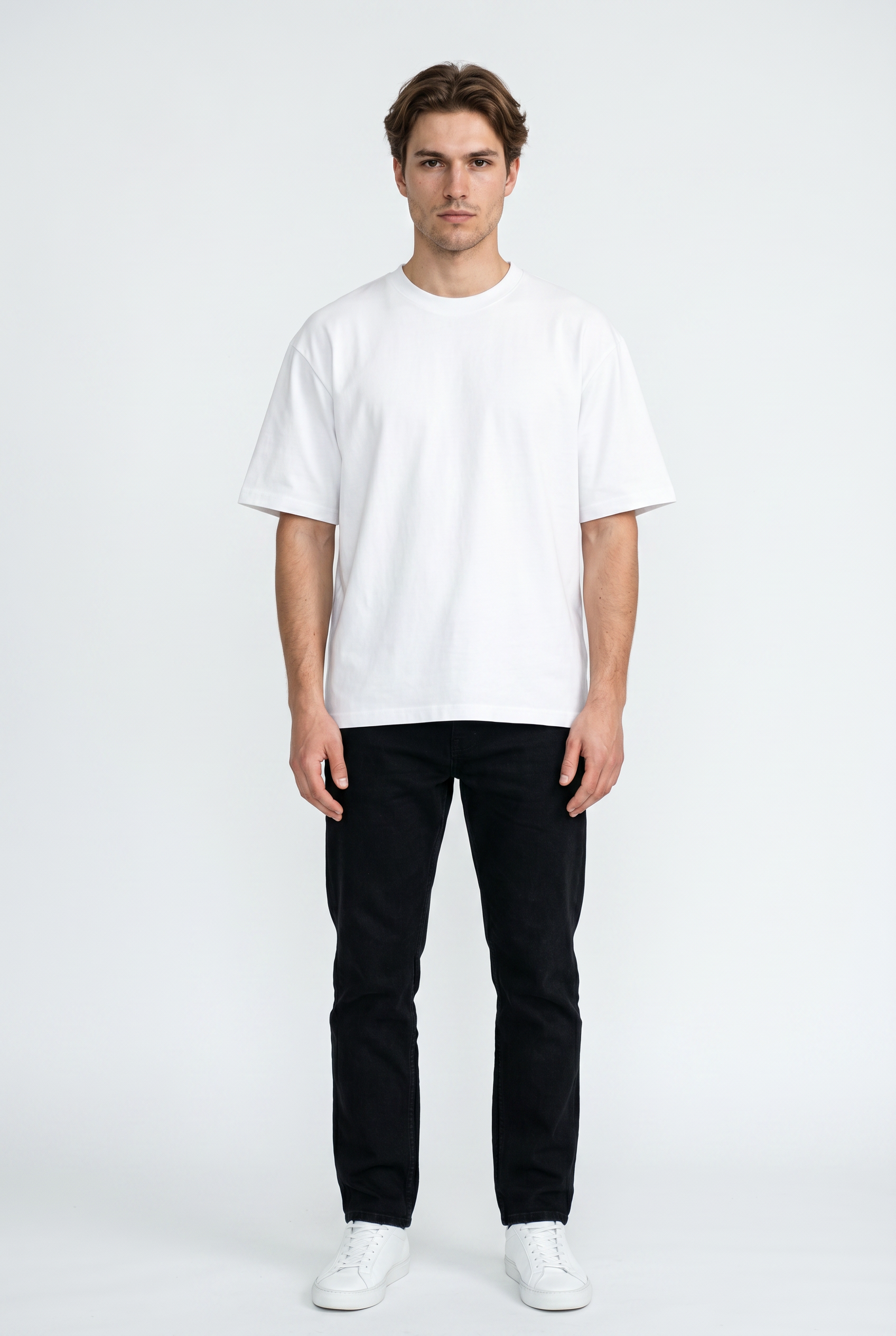 White Clean-Cut Relaxed Tee