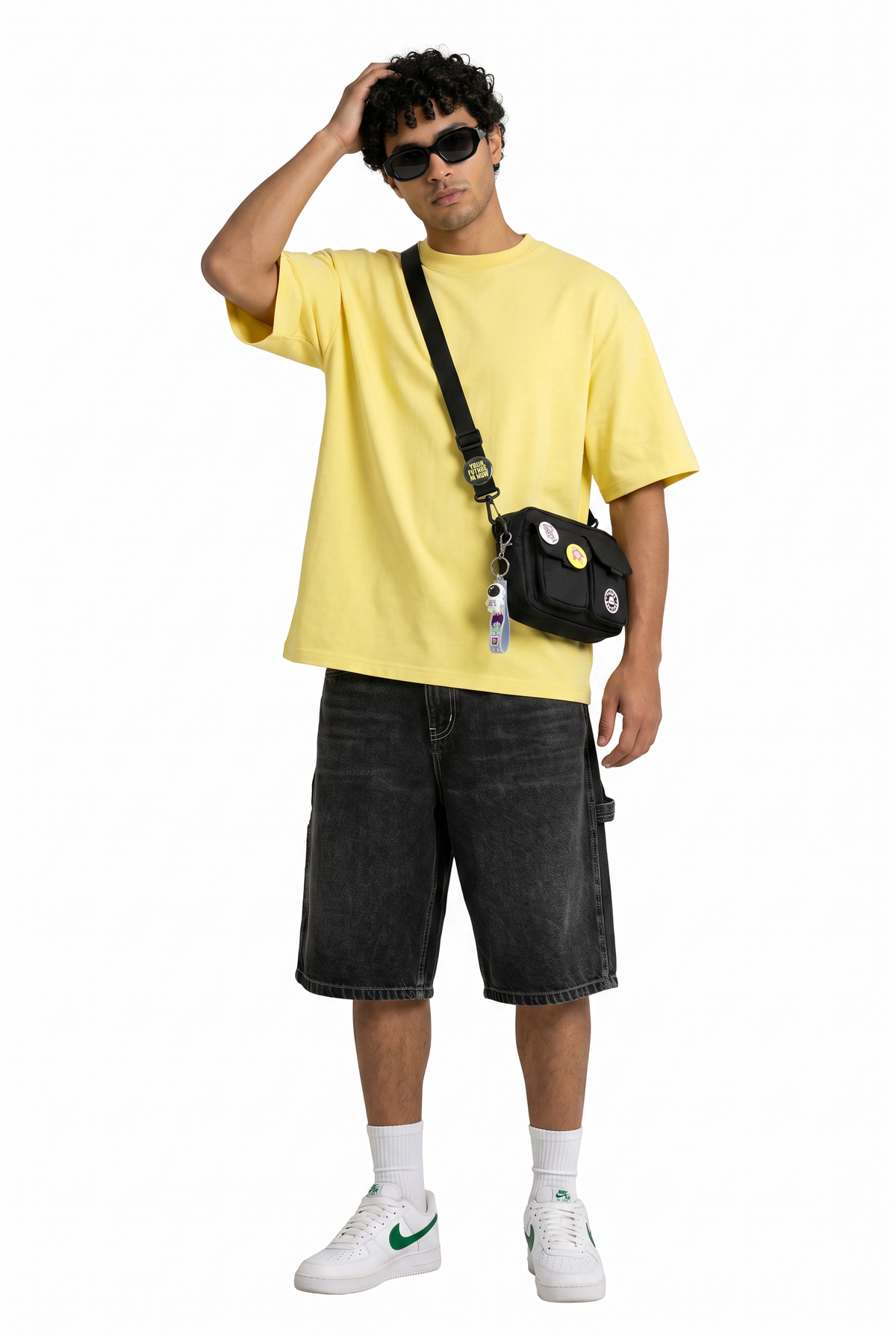 Yellow Oversized Crew Neck Tee