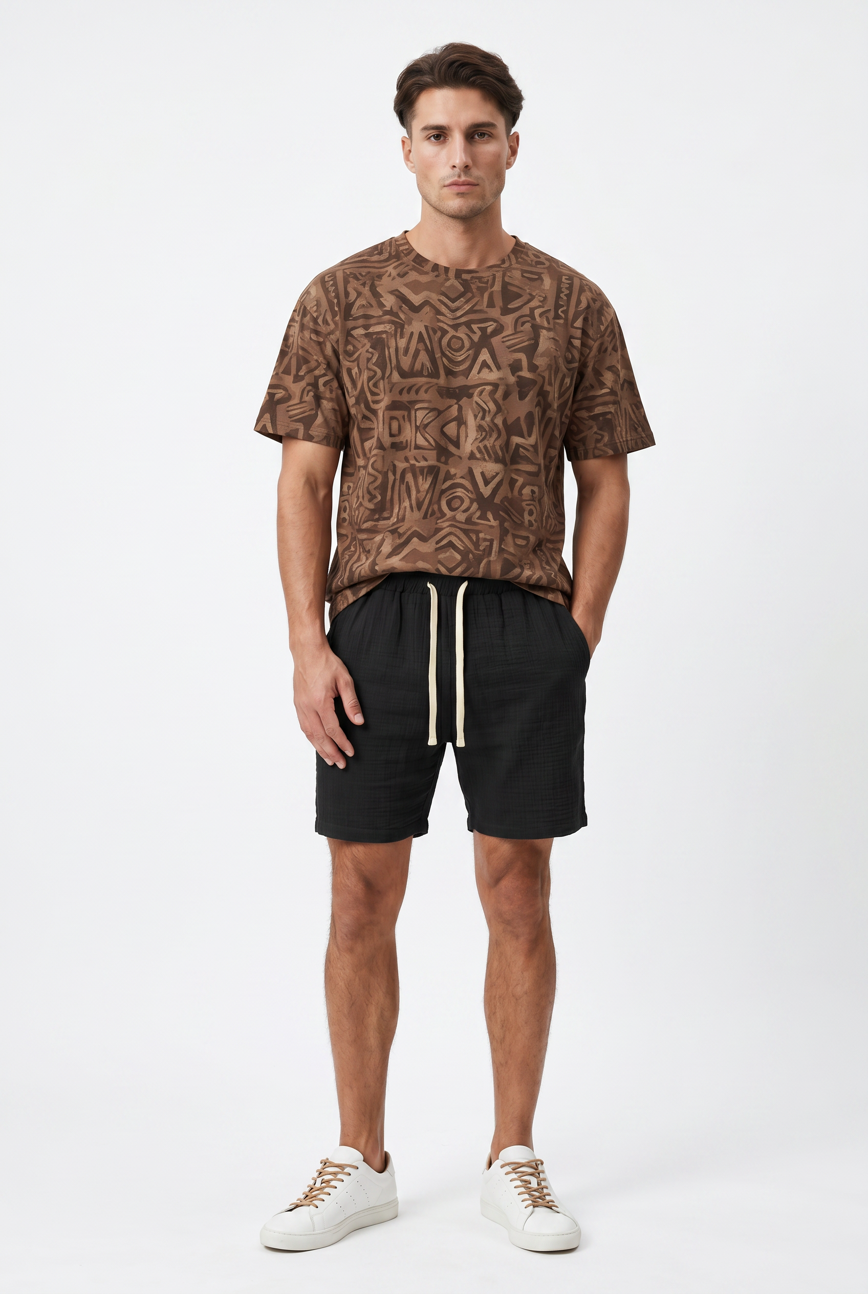 Black Relaxed Cargo Shorts
