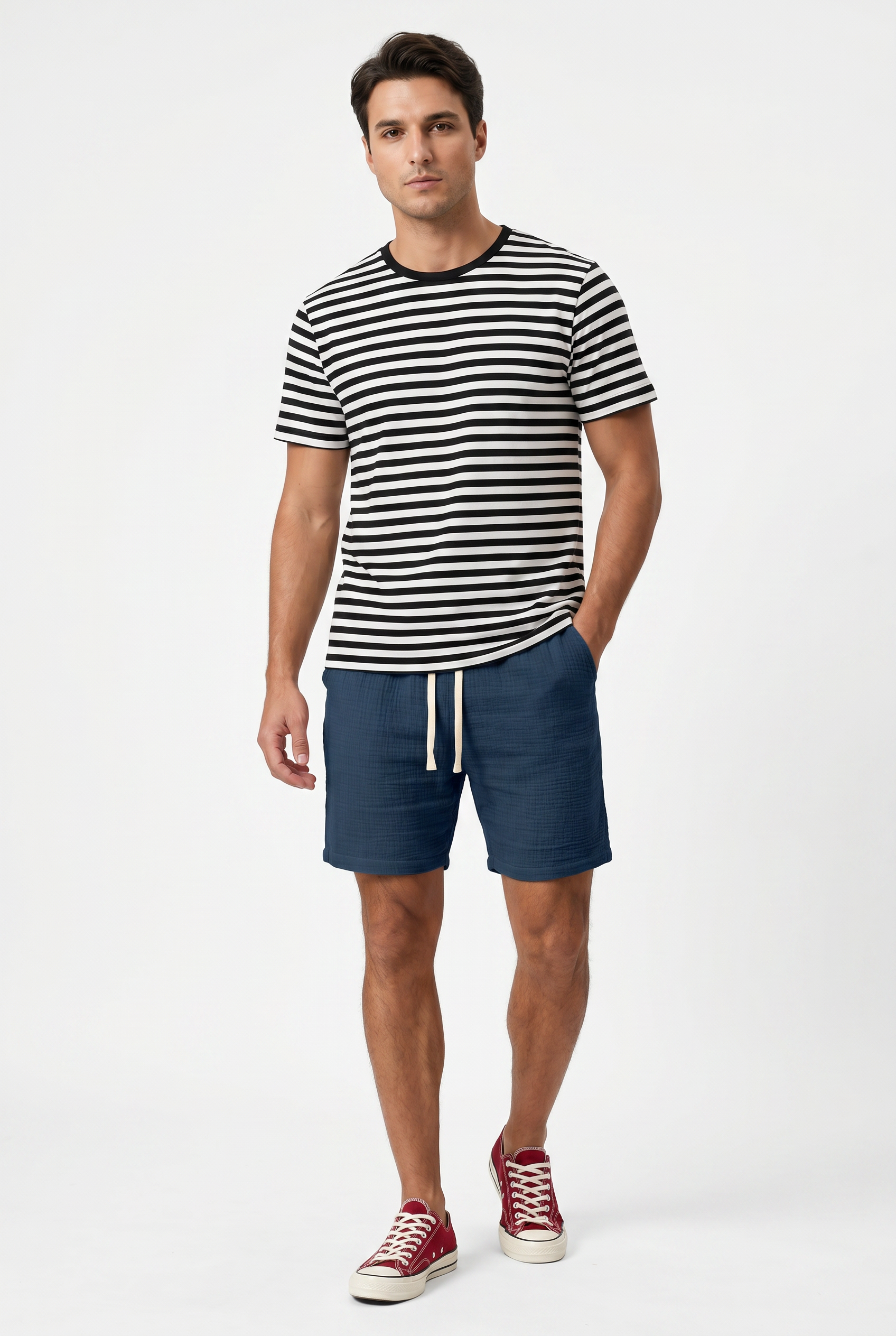 Blue Relaxed Casual Shorts