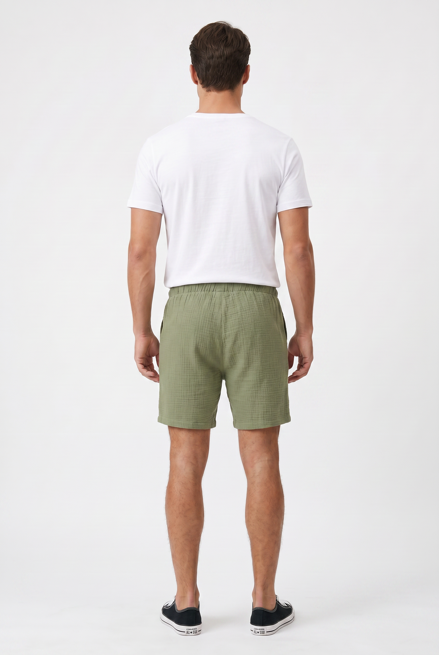 Green Relaxed Casual Shorts