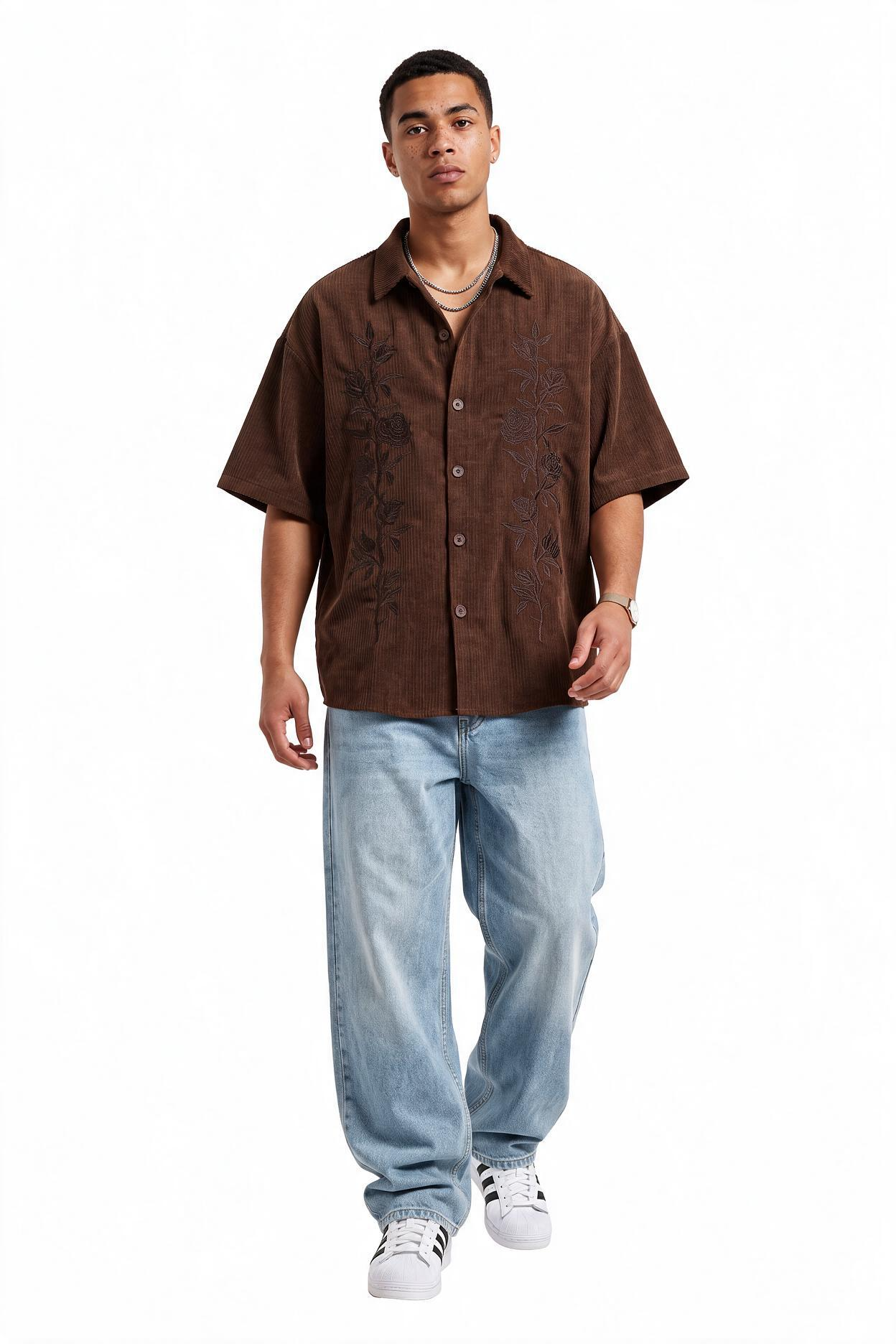 Brown Chest Pocket Casual Shirt