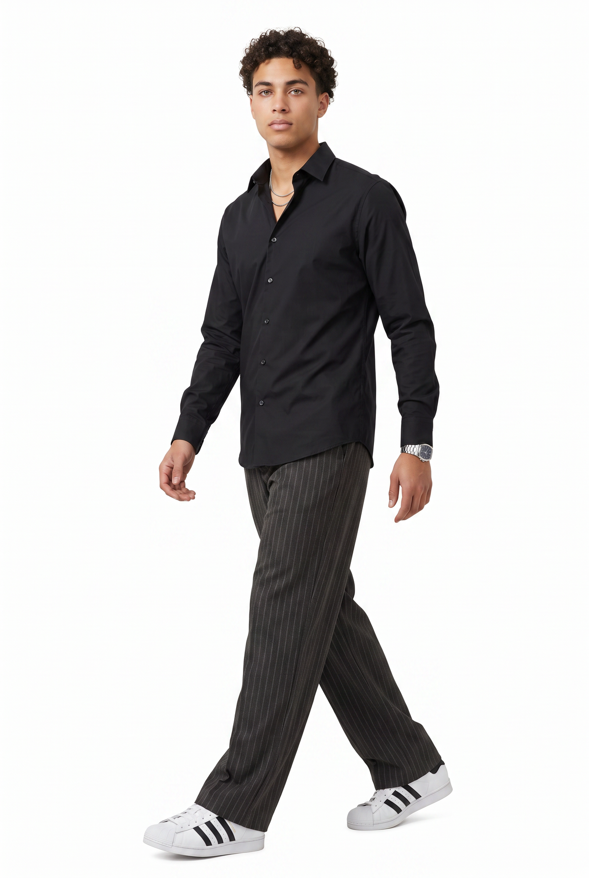 Pinstripe Charcoal Tailored Trousers
