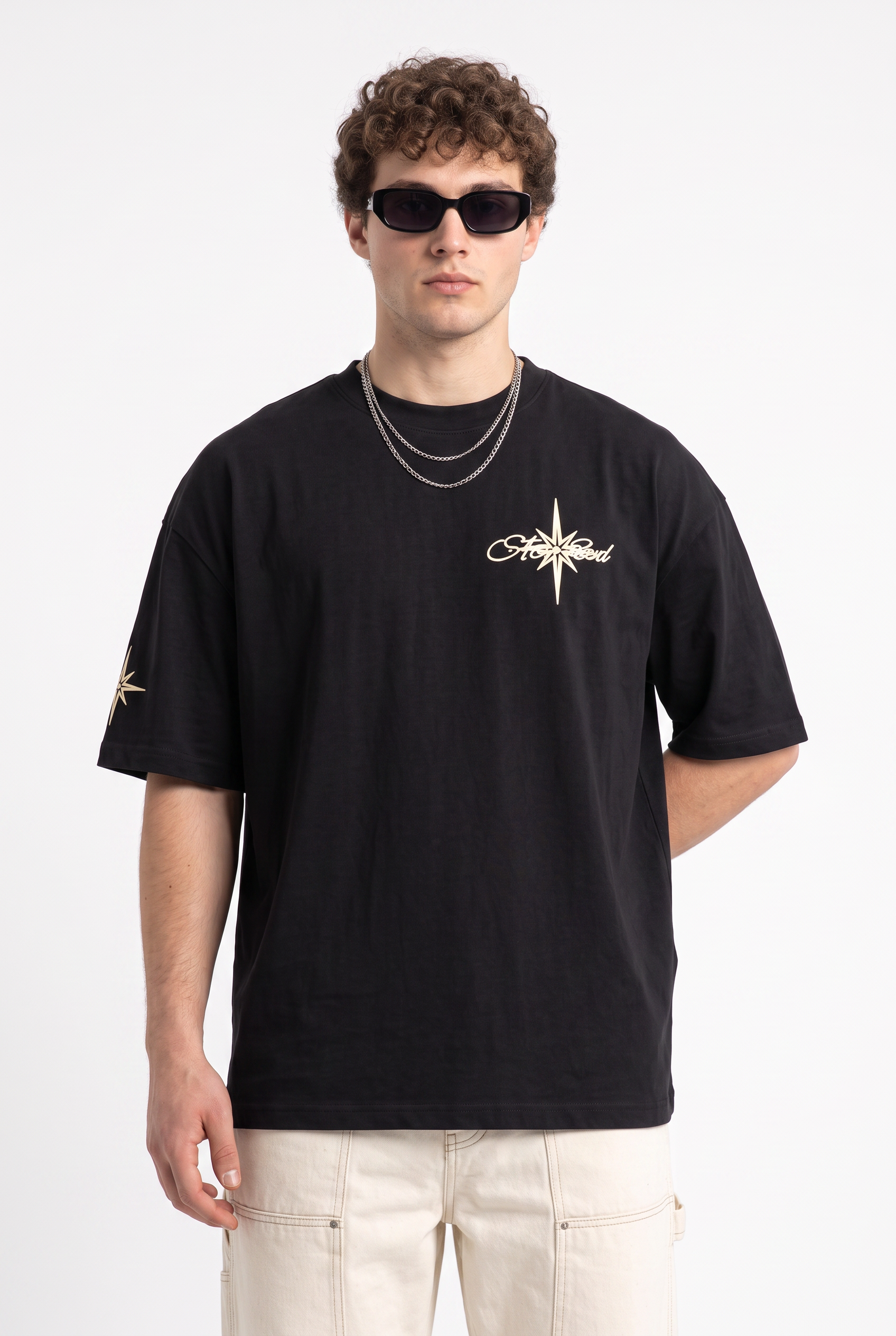 Black Dropped Shoulder Oversized Tee