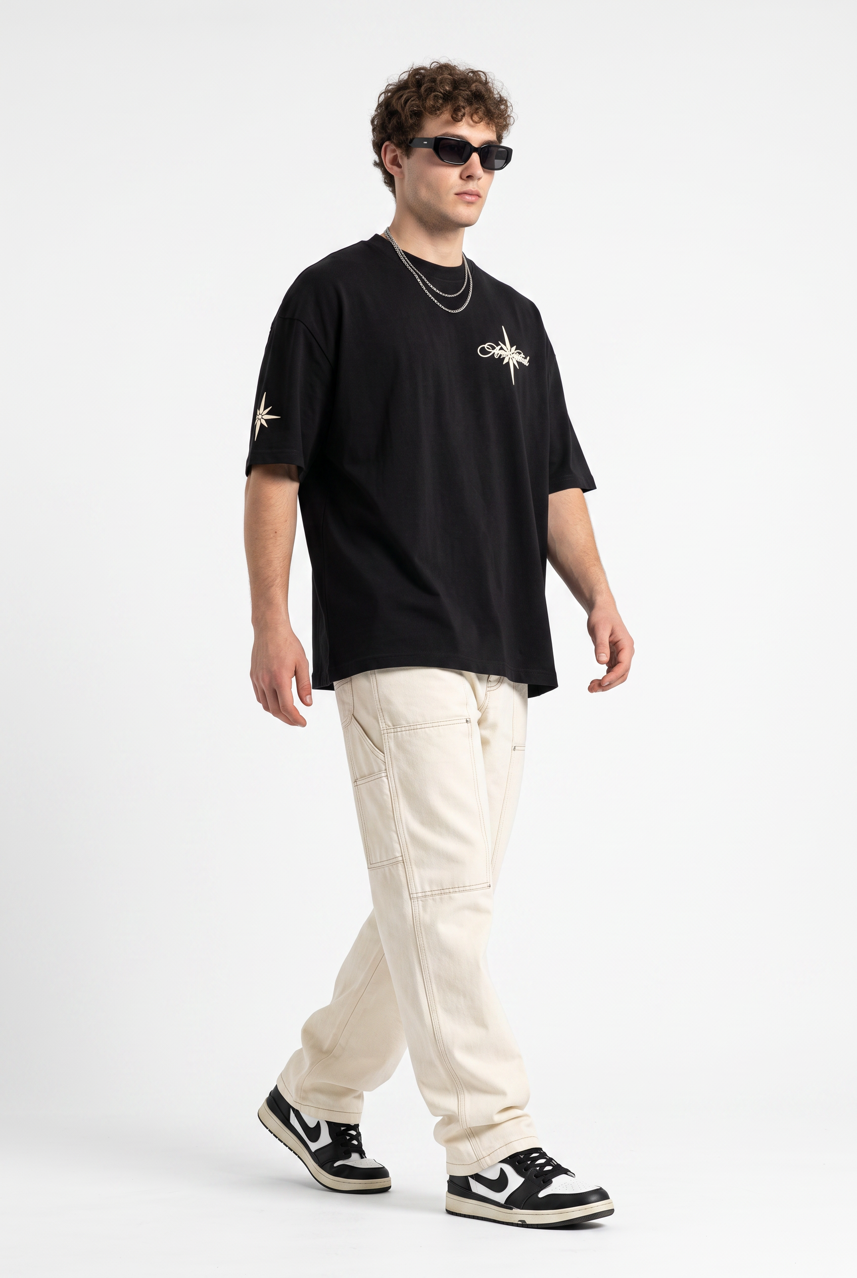 Black Dropped Shoulder Oversized Tee