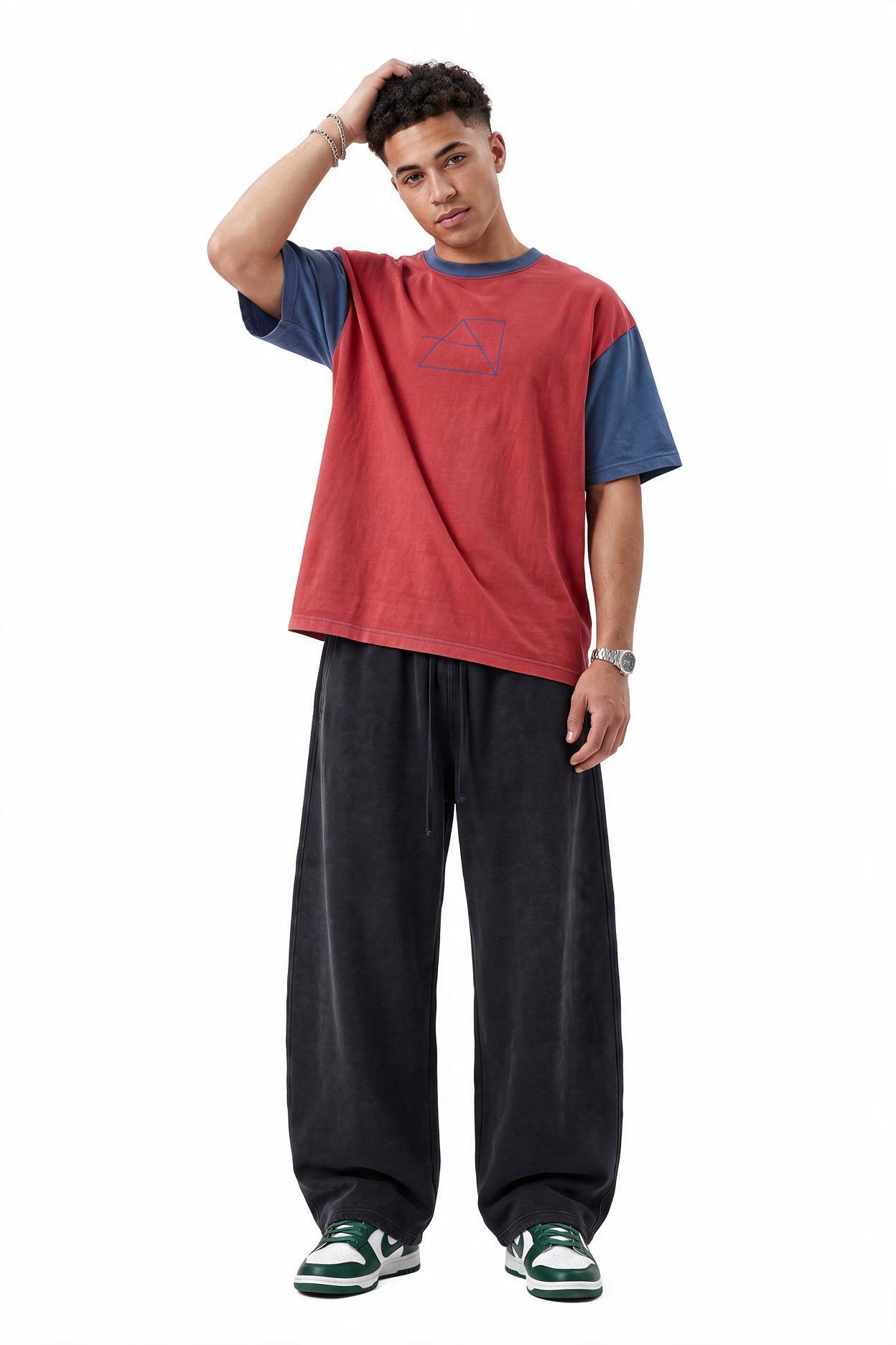 Black Drawstring Straight Casual Trouser