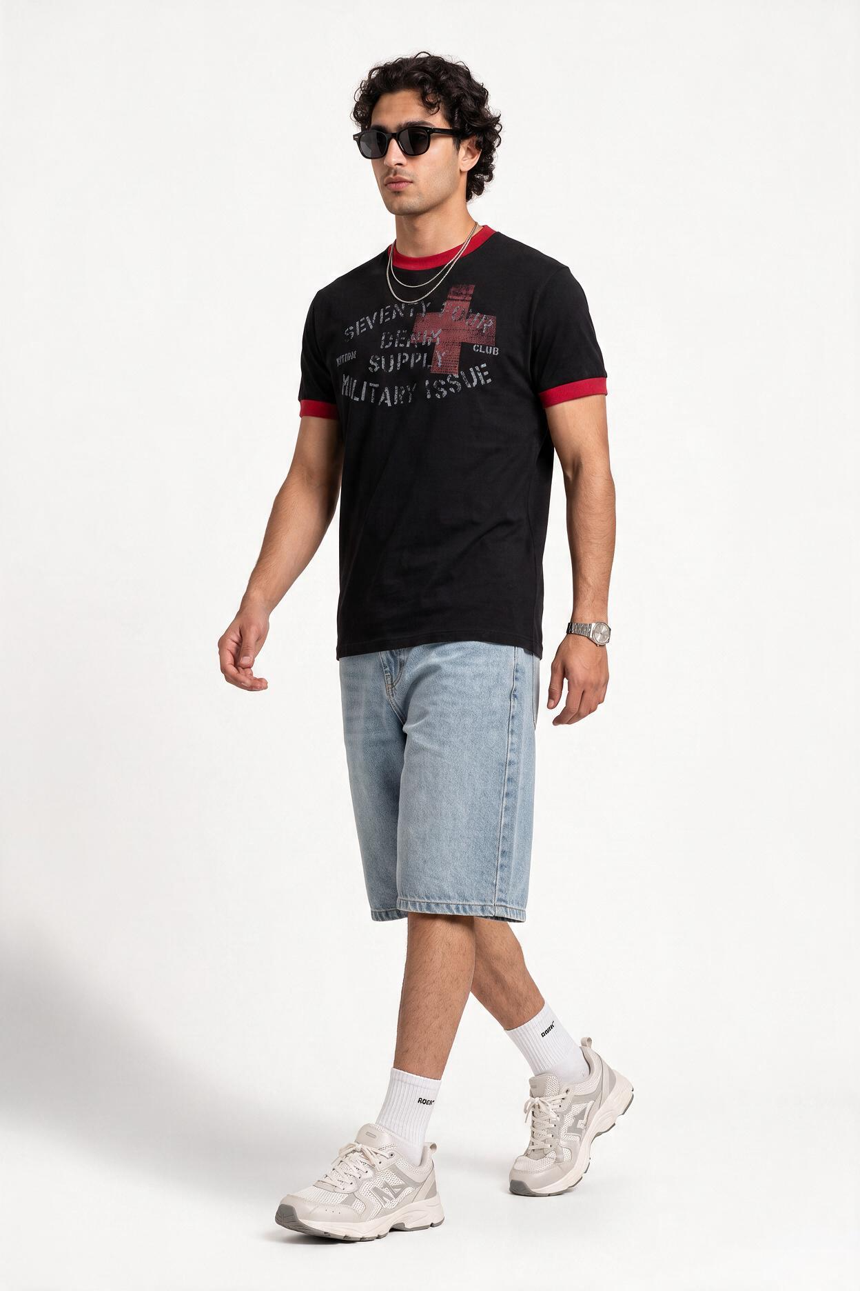 Black Dropped Shoulder Oversized Tee