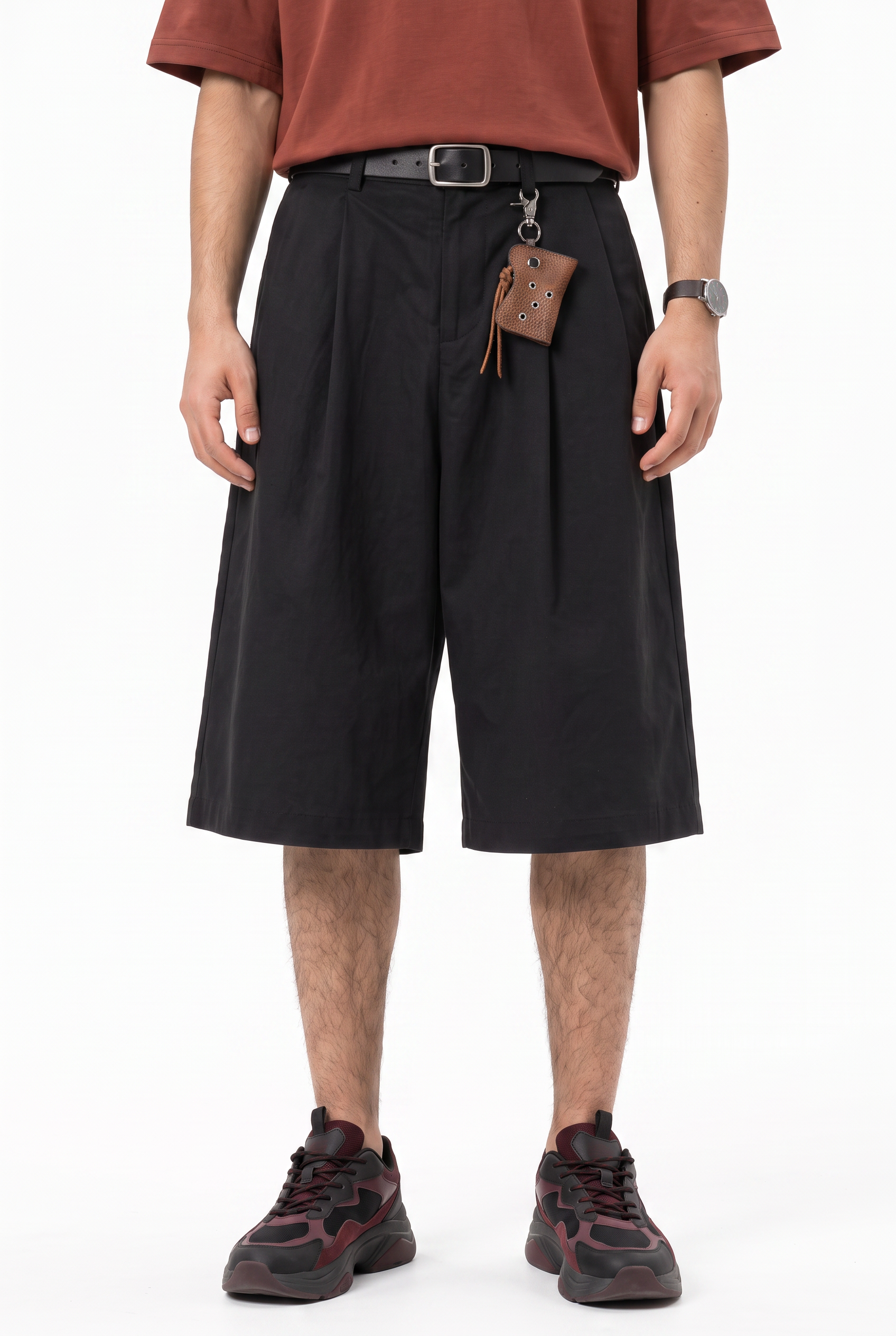Brown Drawstring Regular Shorts