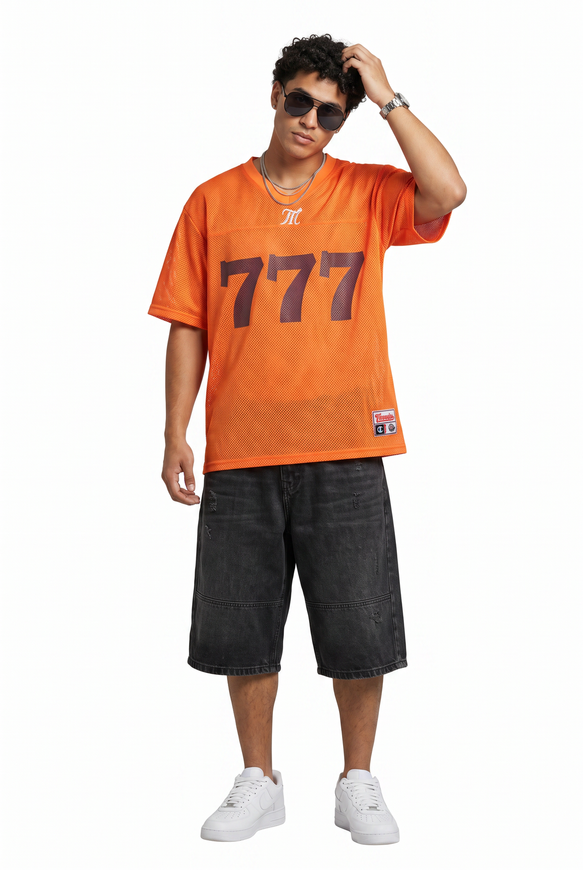 Mesh Orange 777 Jersey Tee
