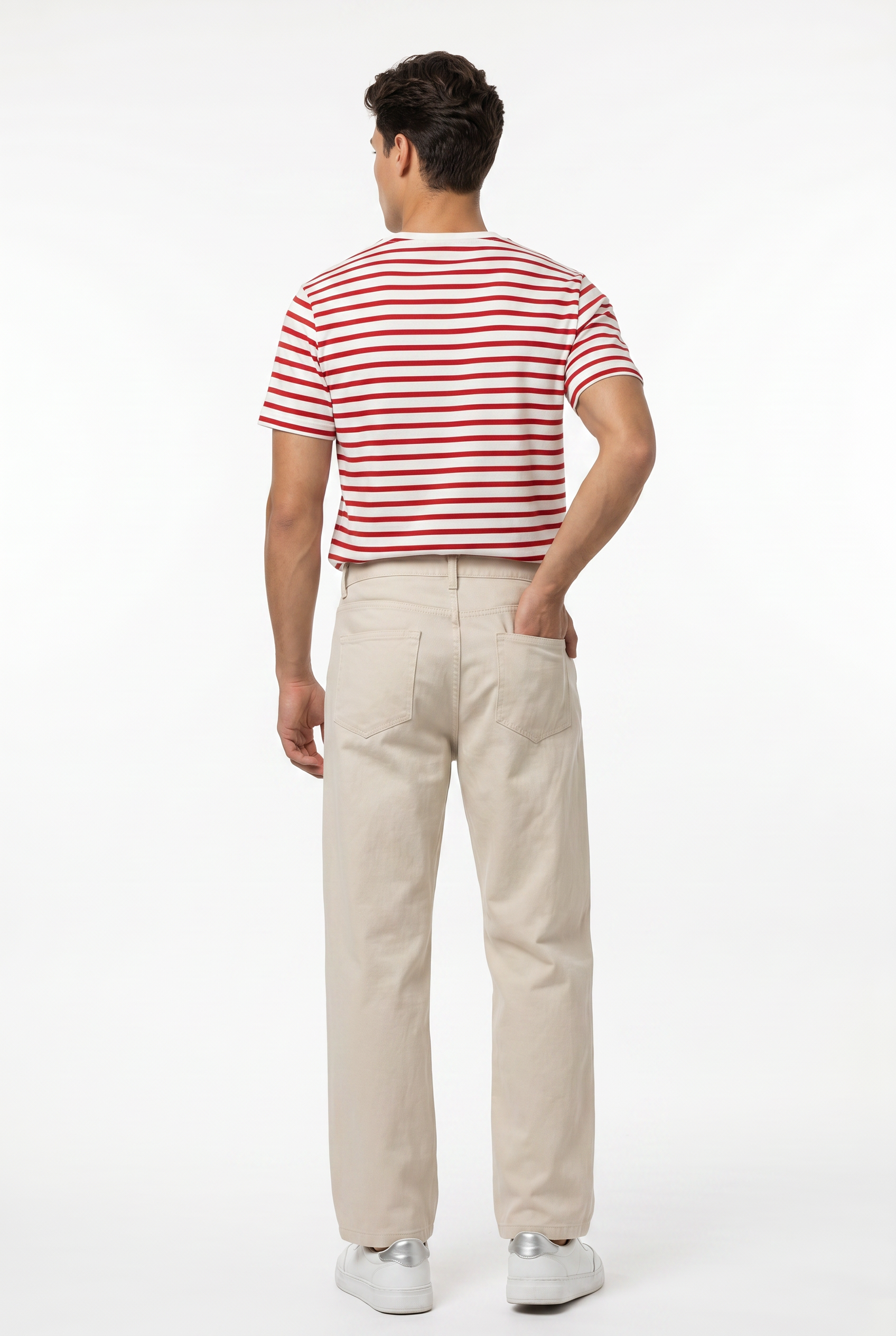 Beige Relaxed Casual Trouser