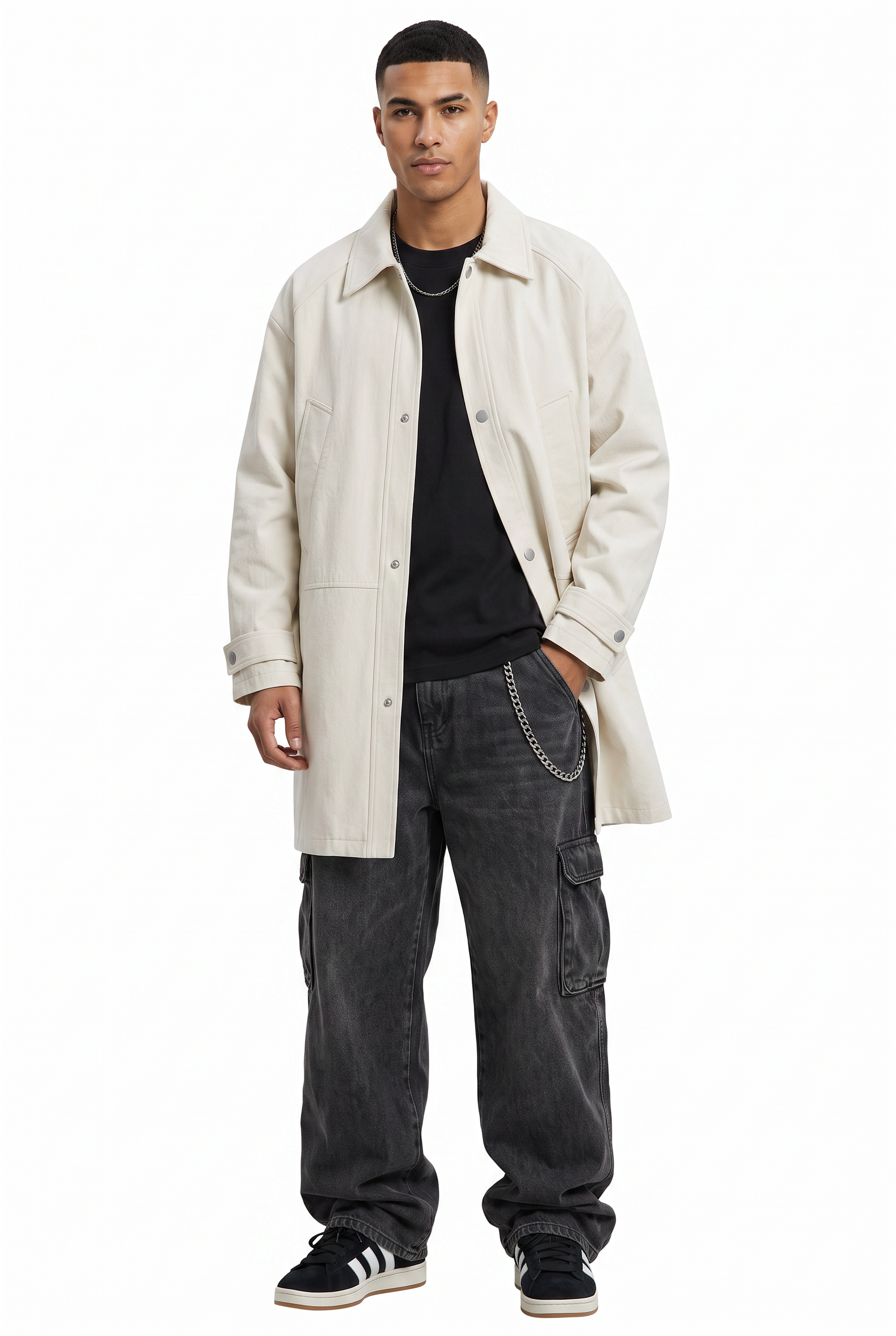 White Single-Button Slim Blazer