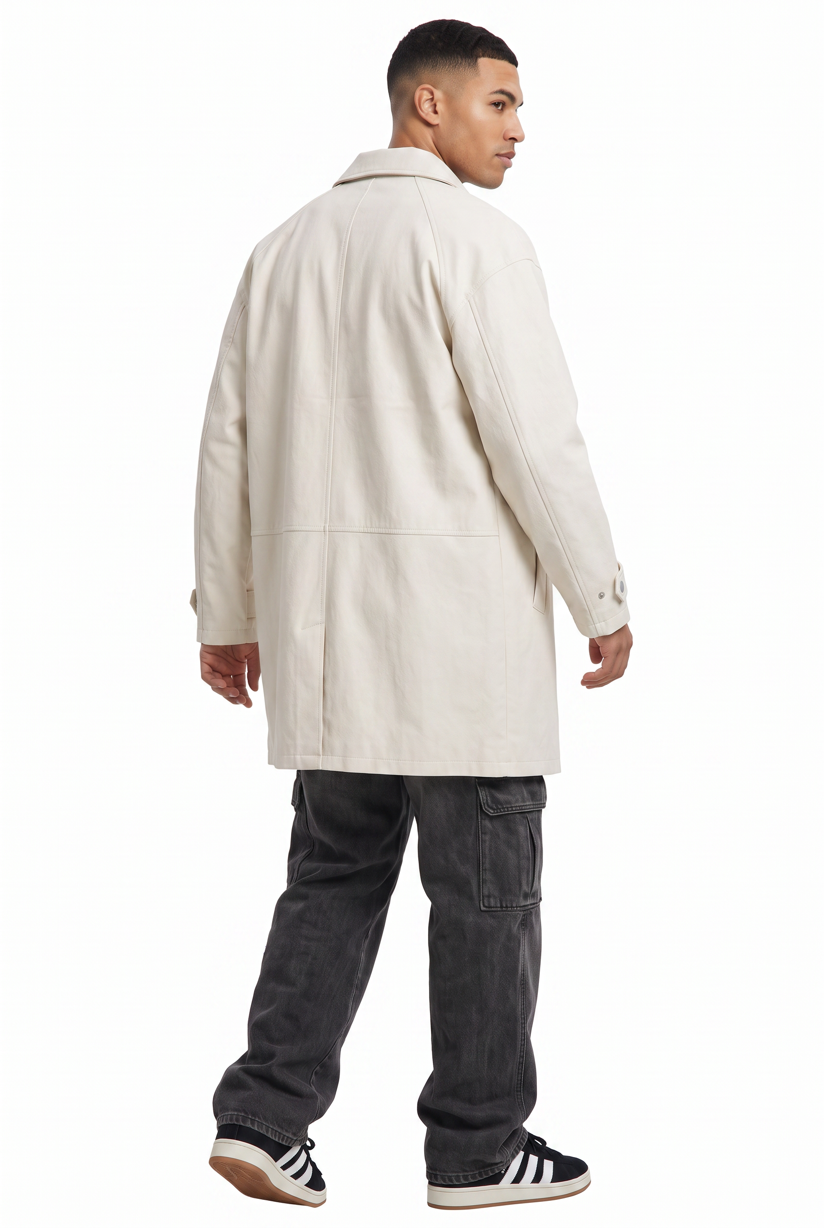 White Single-Button Slim Blazer
