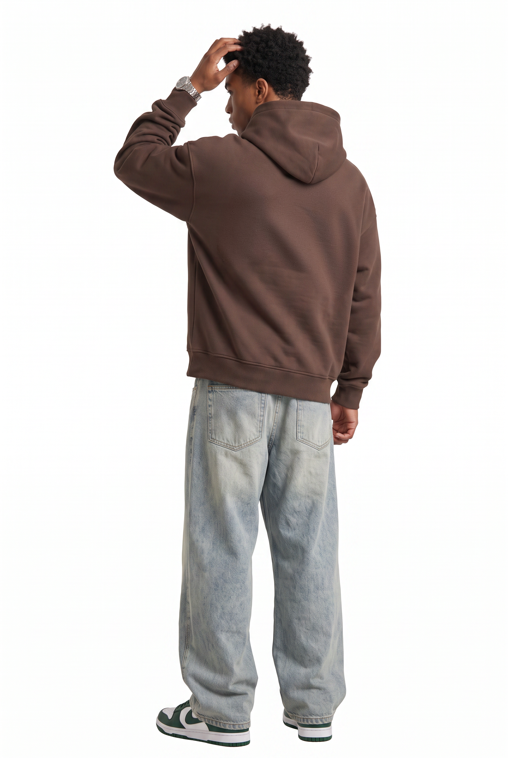 Brown Oversized Drawstring Hoodie