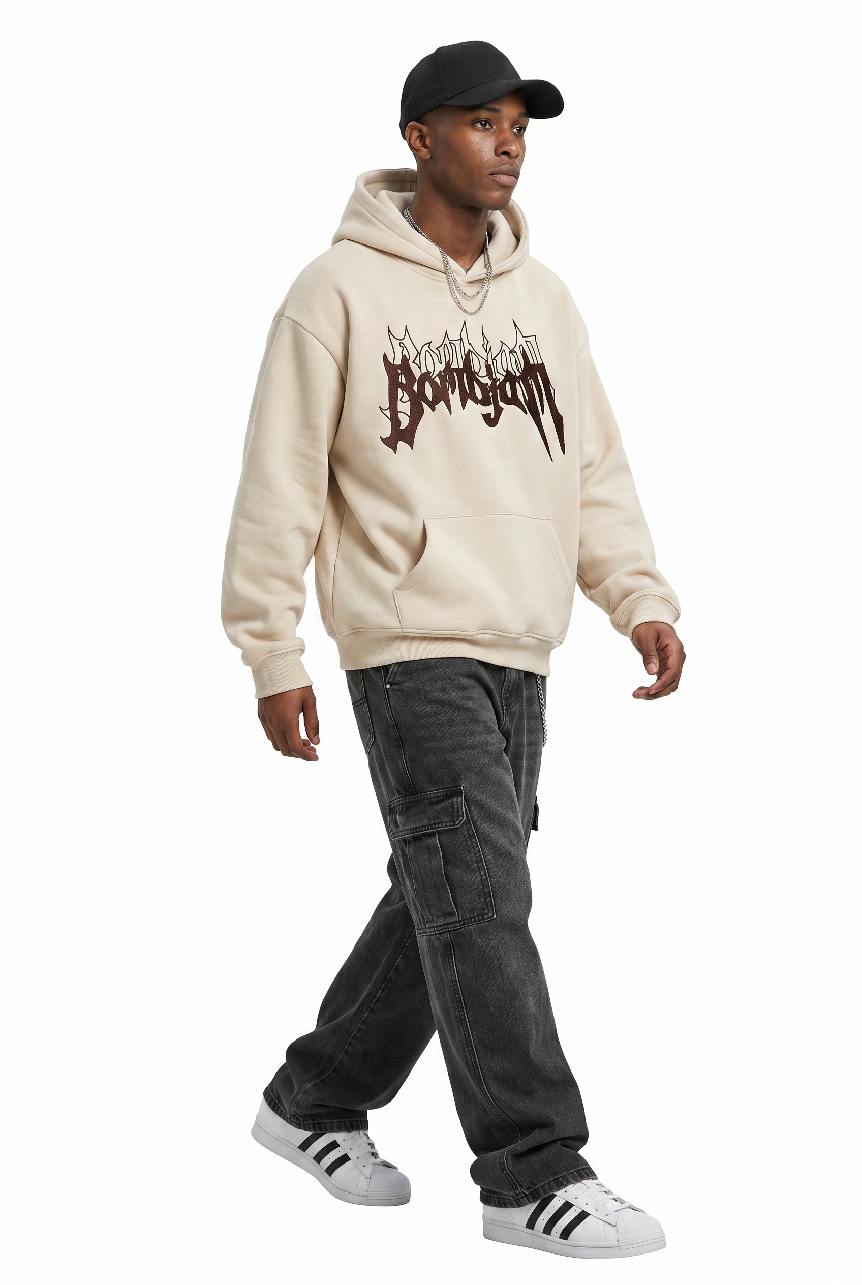 Cream Oversized Drawstring Hoodie