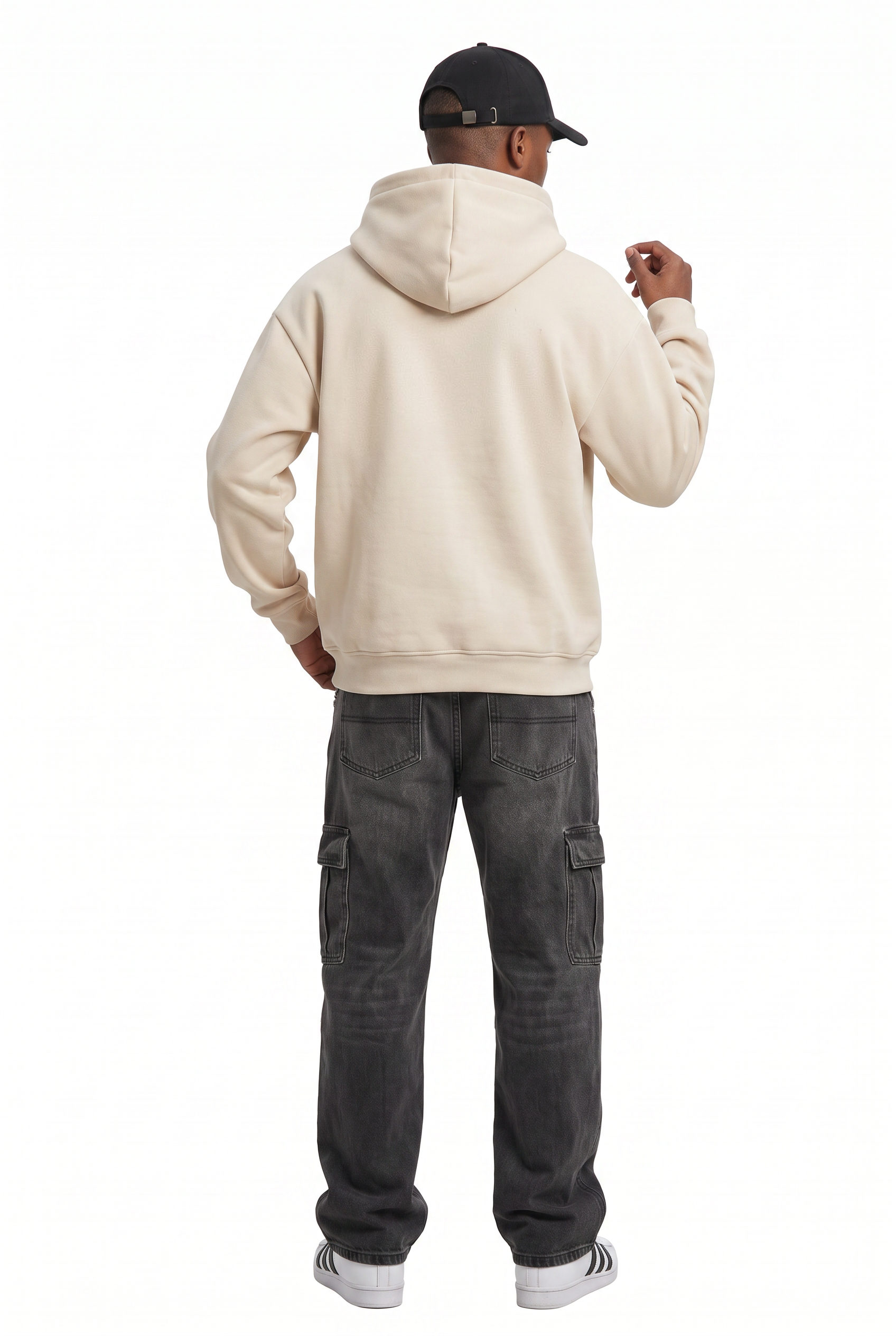 Cream Oversized Drawstring Hoodie
