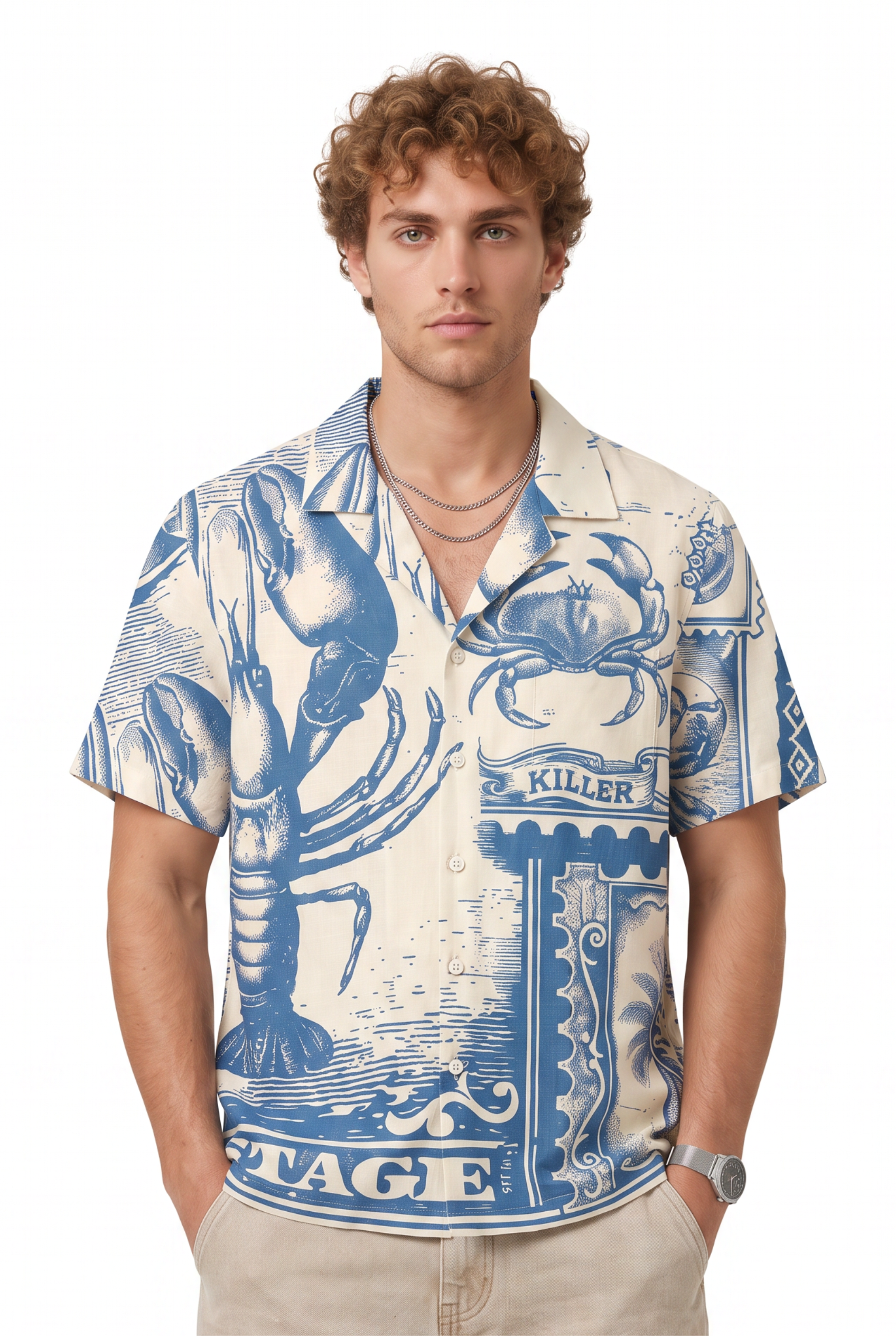 White Chest Pocket Casual Shirt