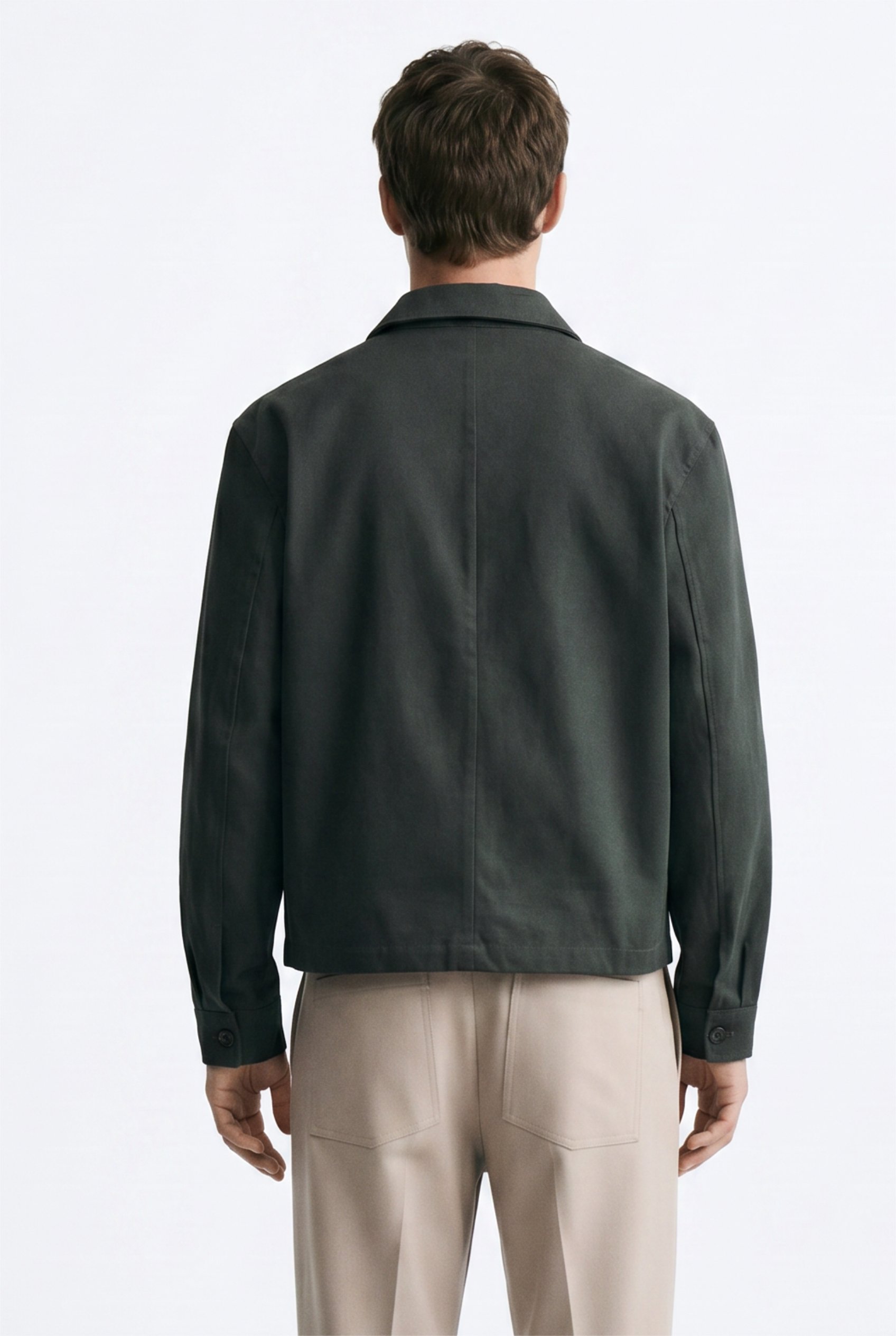 Black Relaxed Zip-Up Jacket