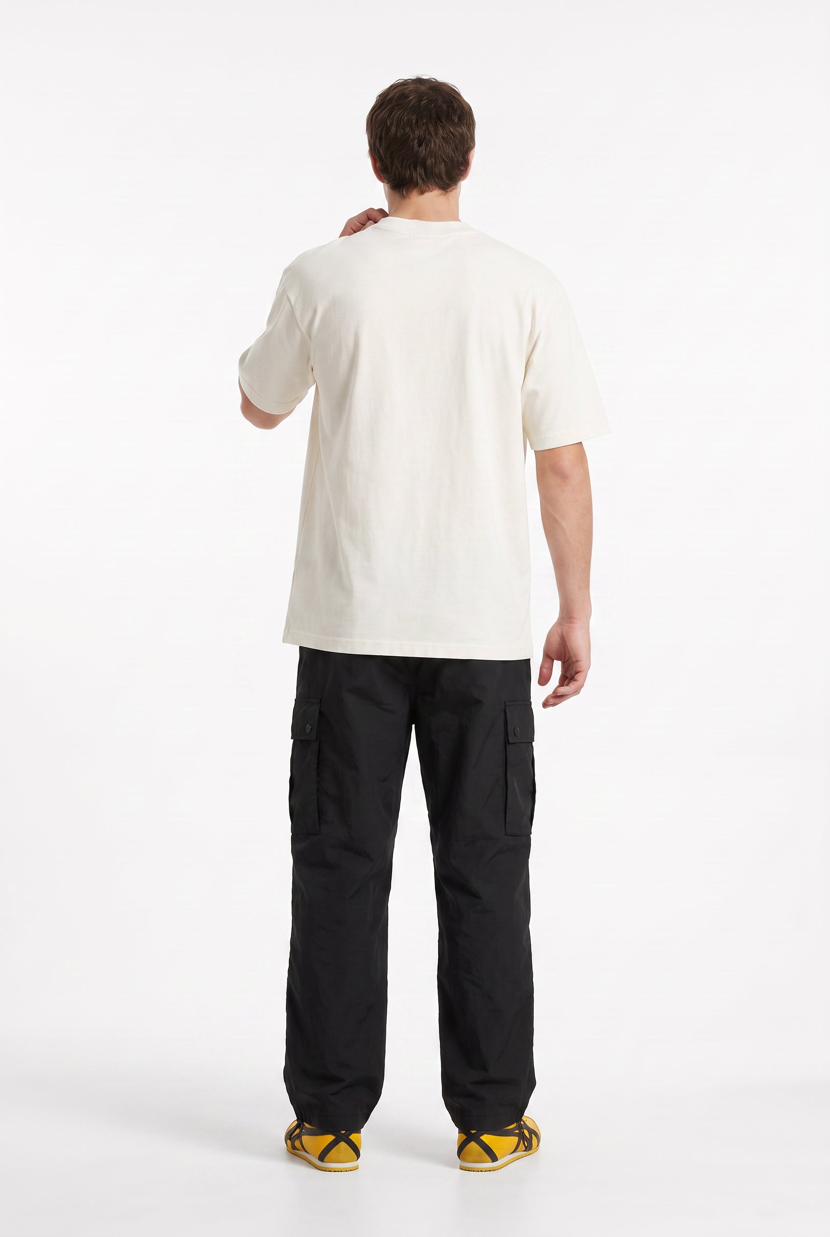 Cream Dropped Shoulder Oversized Tee