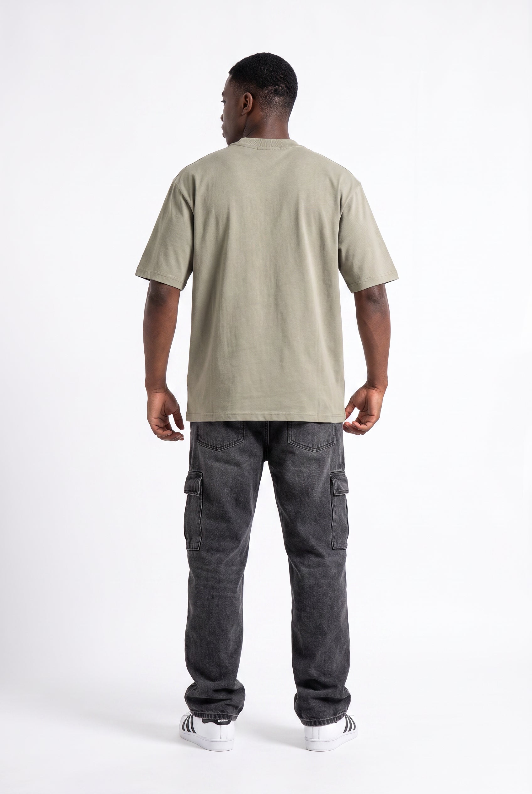 Olive Dropped Shoulder Oversized Tee