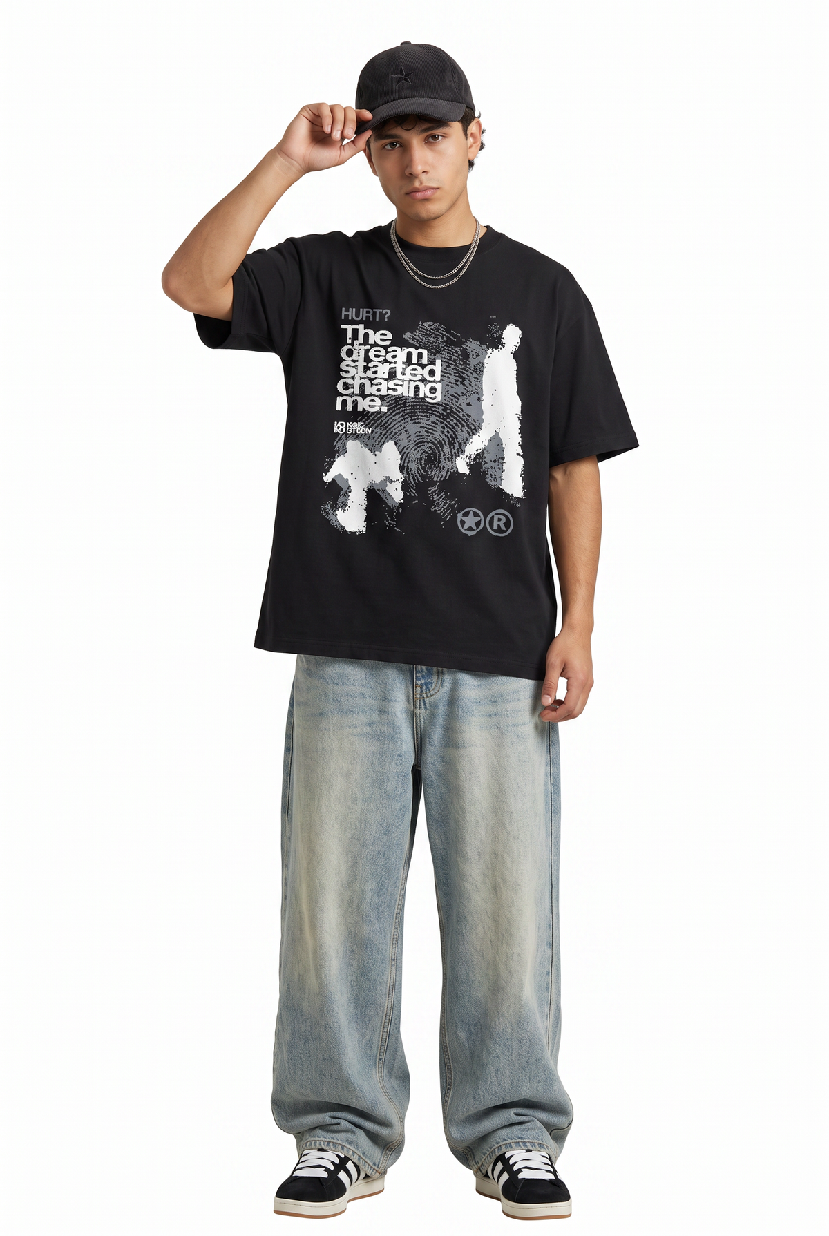Oversized Black Graphic T-Shirt