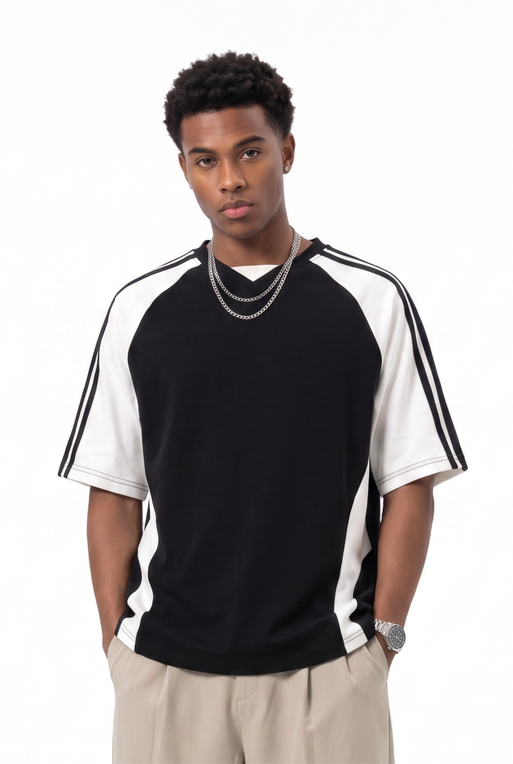 Black Dropped Shoulder Oversized Tee
