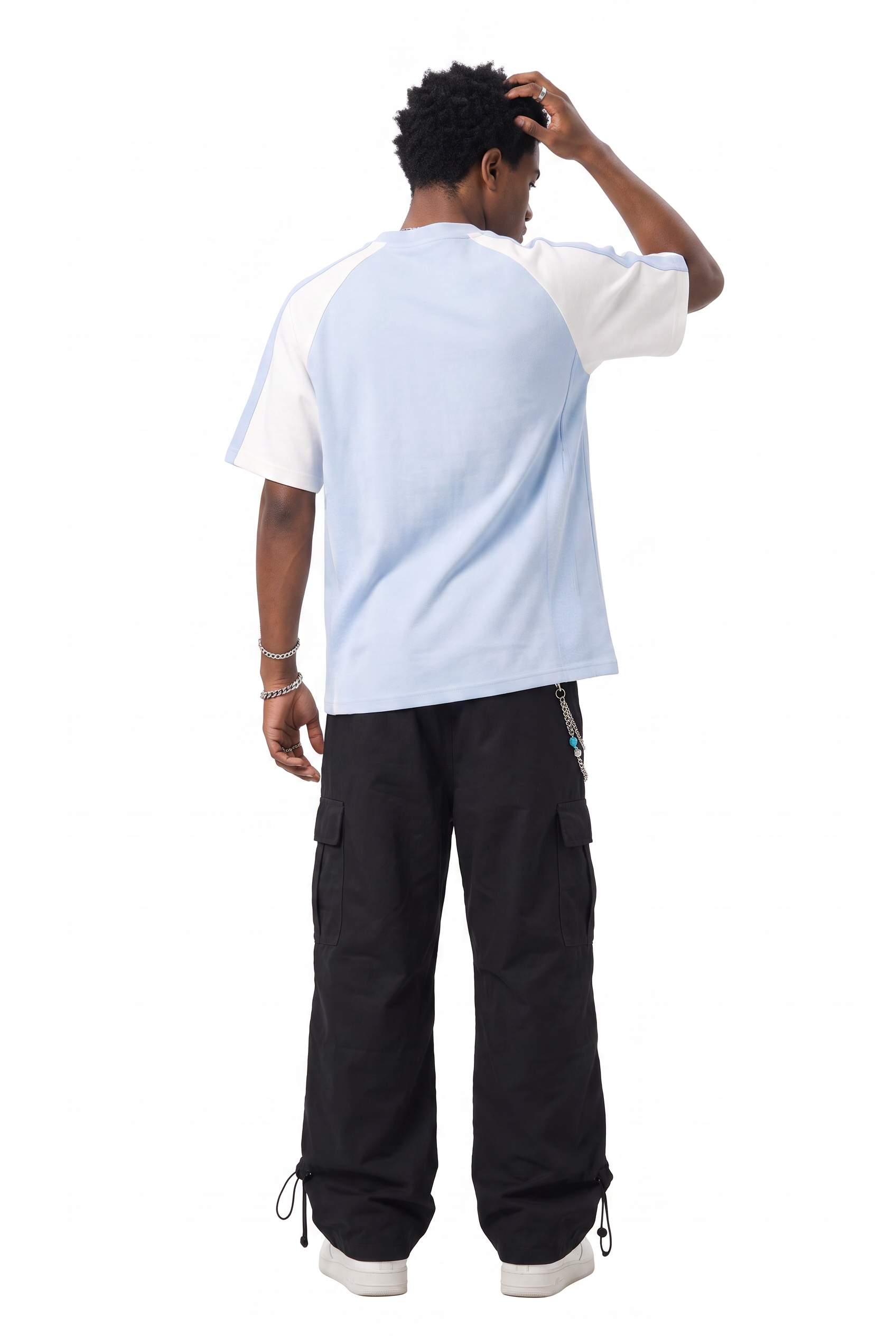 Sky Blue Chest Pocket Crew Tee