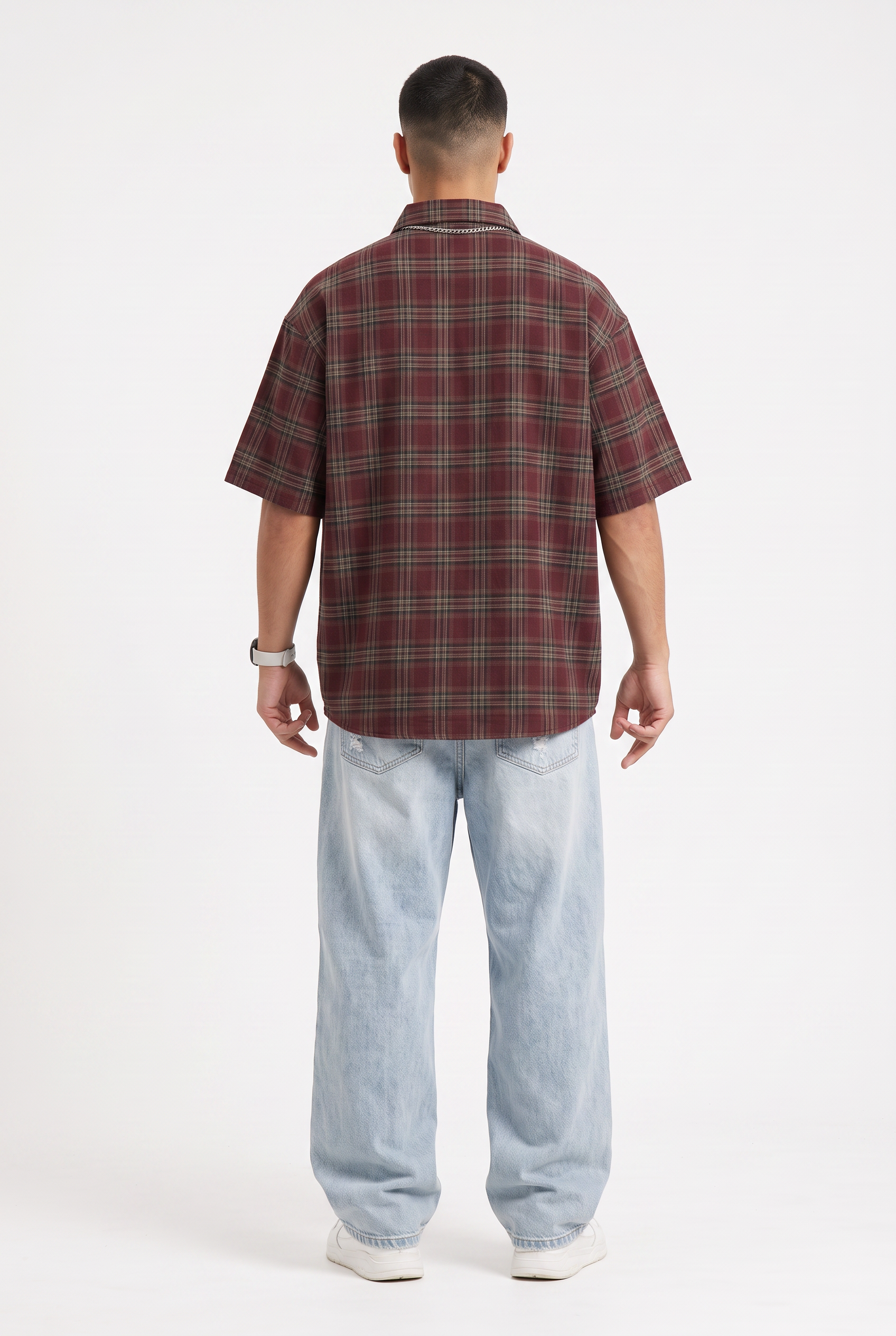 Maroon Chest Pocket Casual Shirt