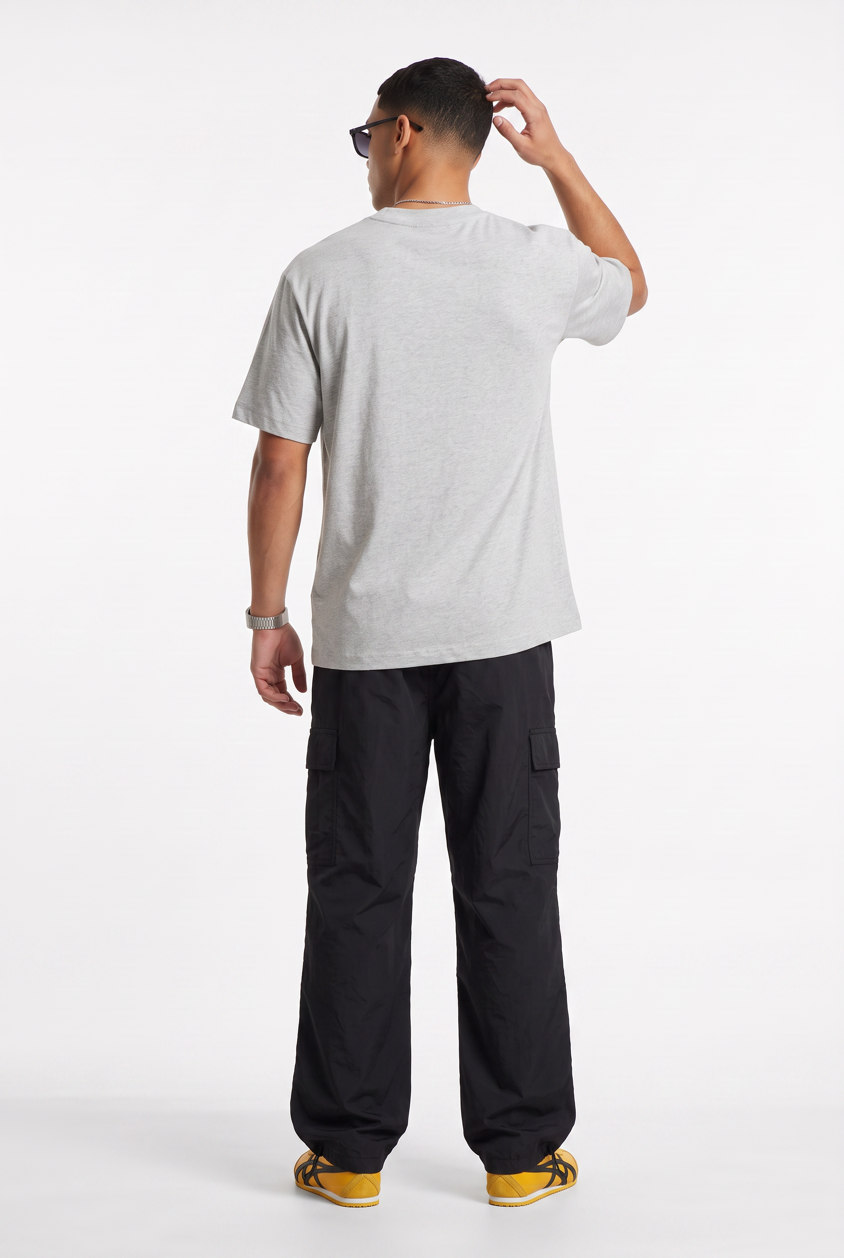Grey Dropped Shoulder Oversized Tee