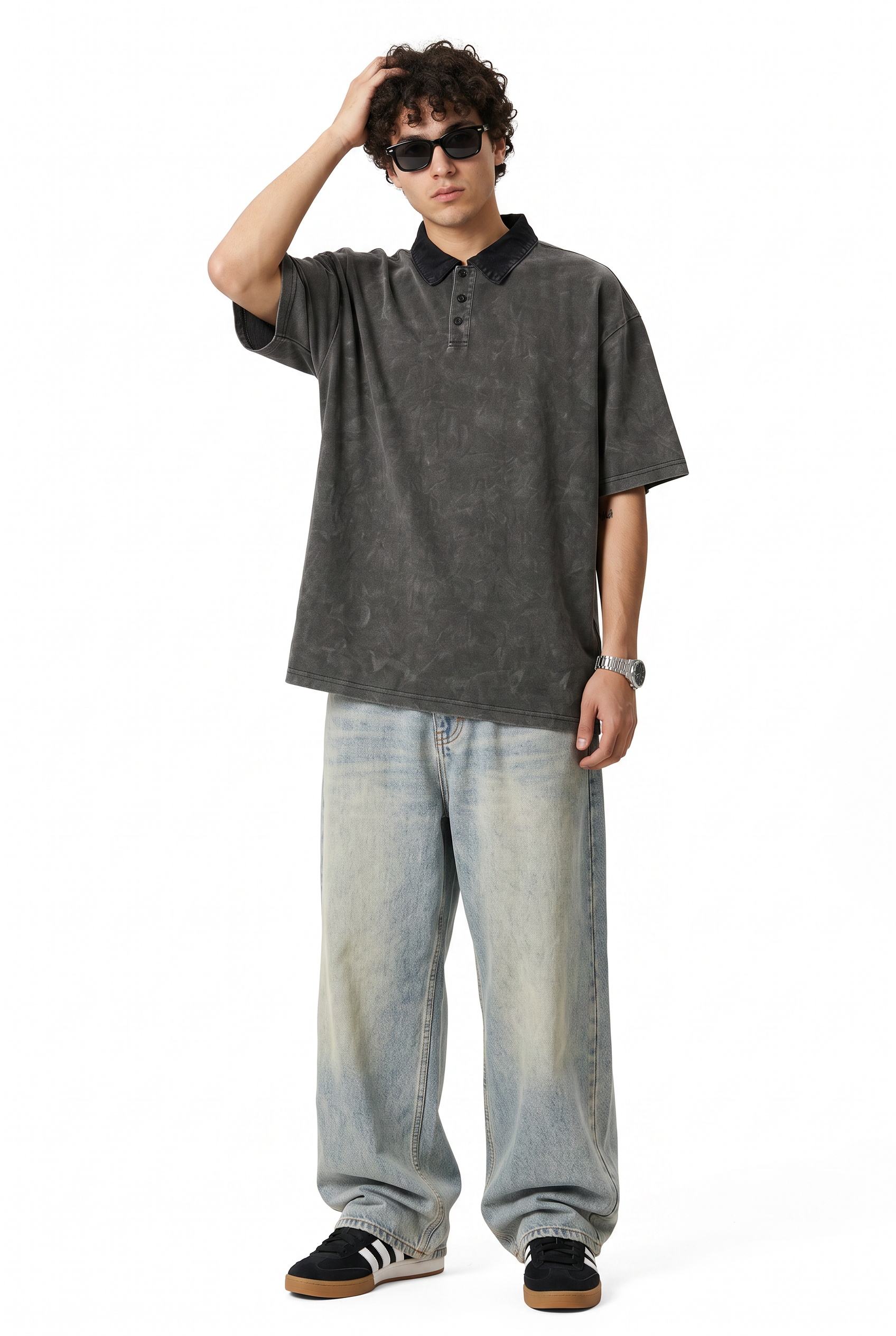 Black Dropped Shoulder Oversized Tee