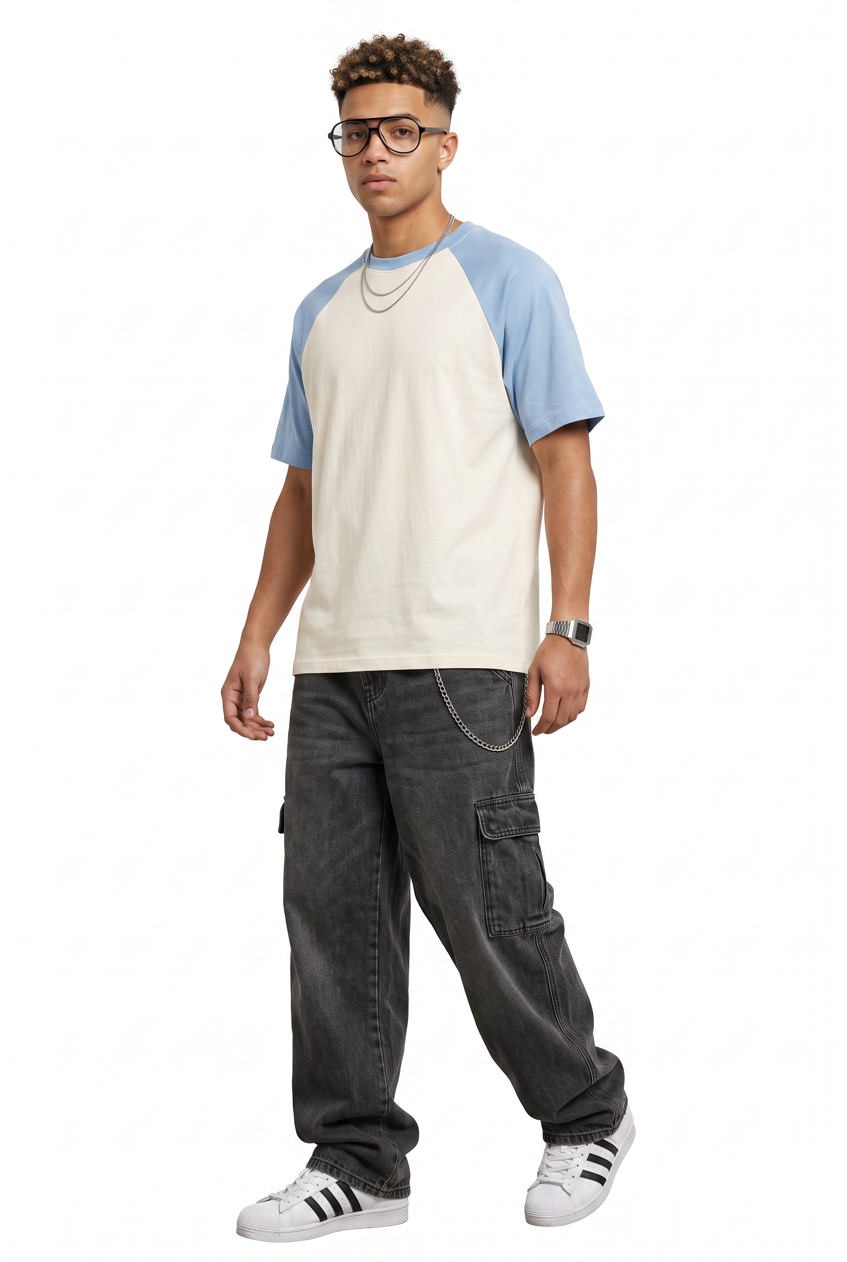 Cream Oversized Crew Neck Tee