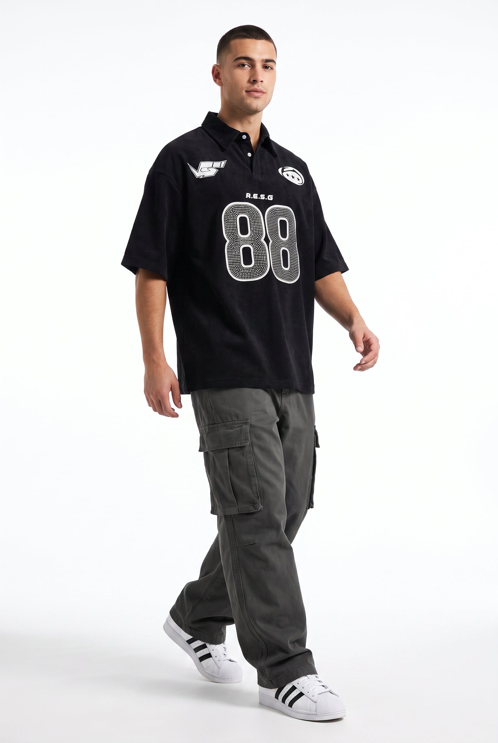 Black Dropped Shoulder Oversized Tee