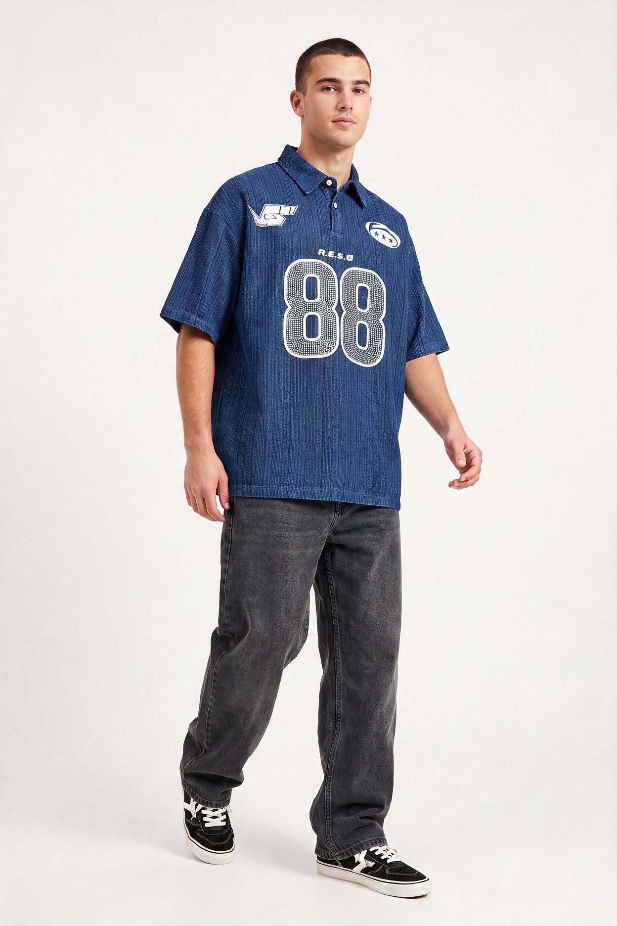 Steel Blue Chest Pocket Tee