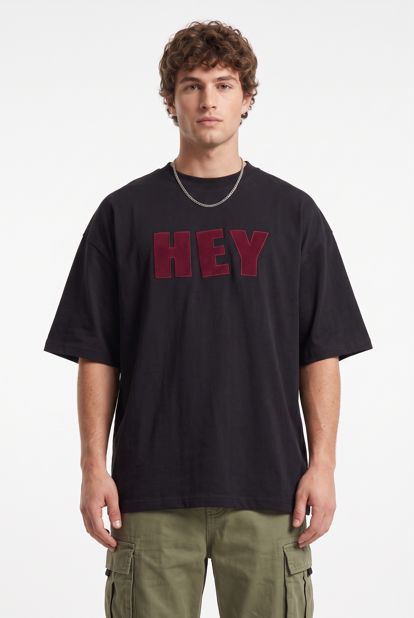 Black Dropped Shoulder Oversized Tee