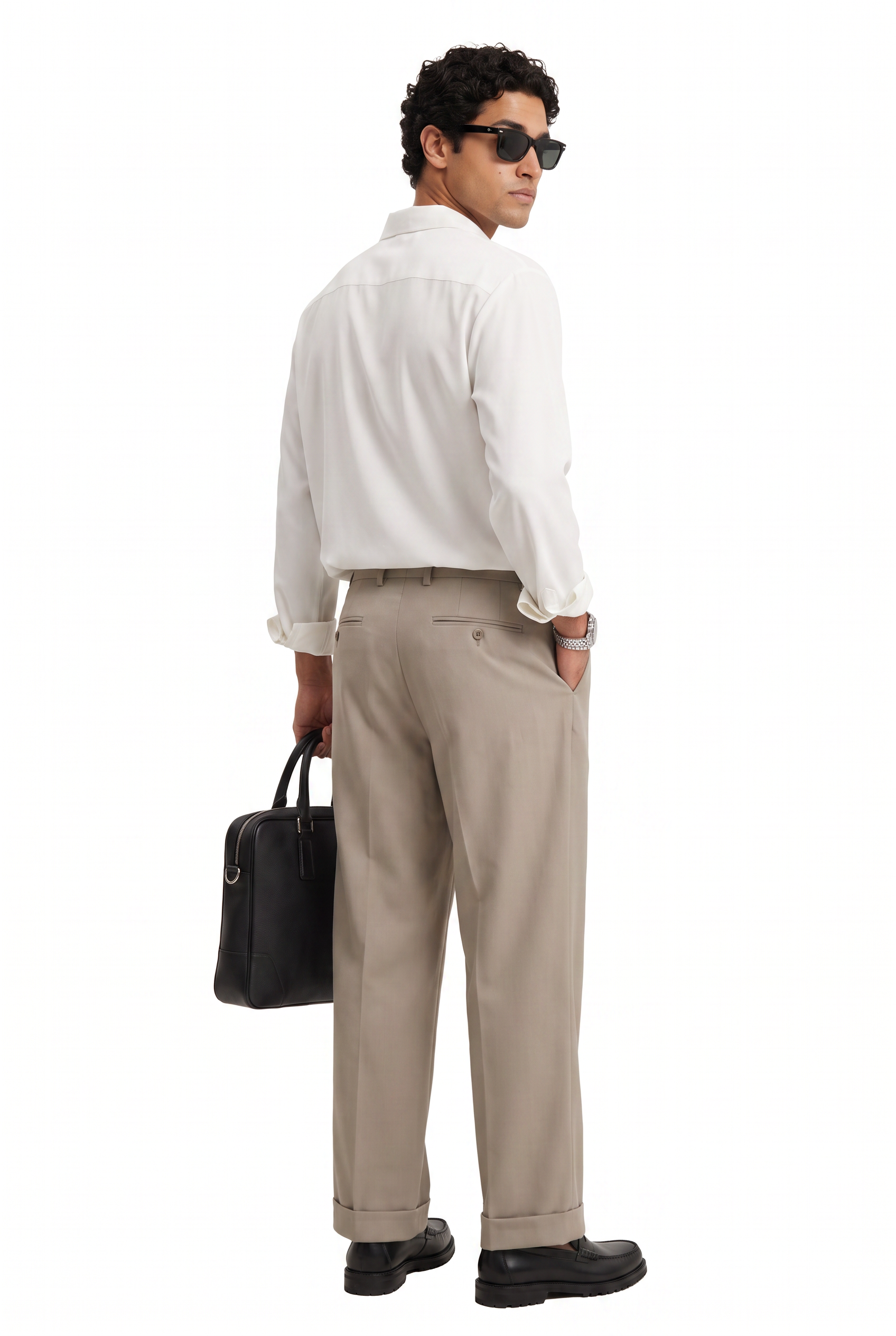 White Chest Pocket Casual Shirt