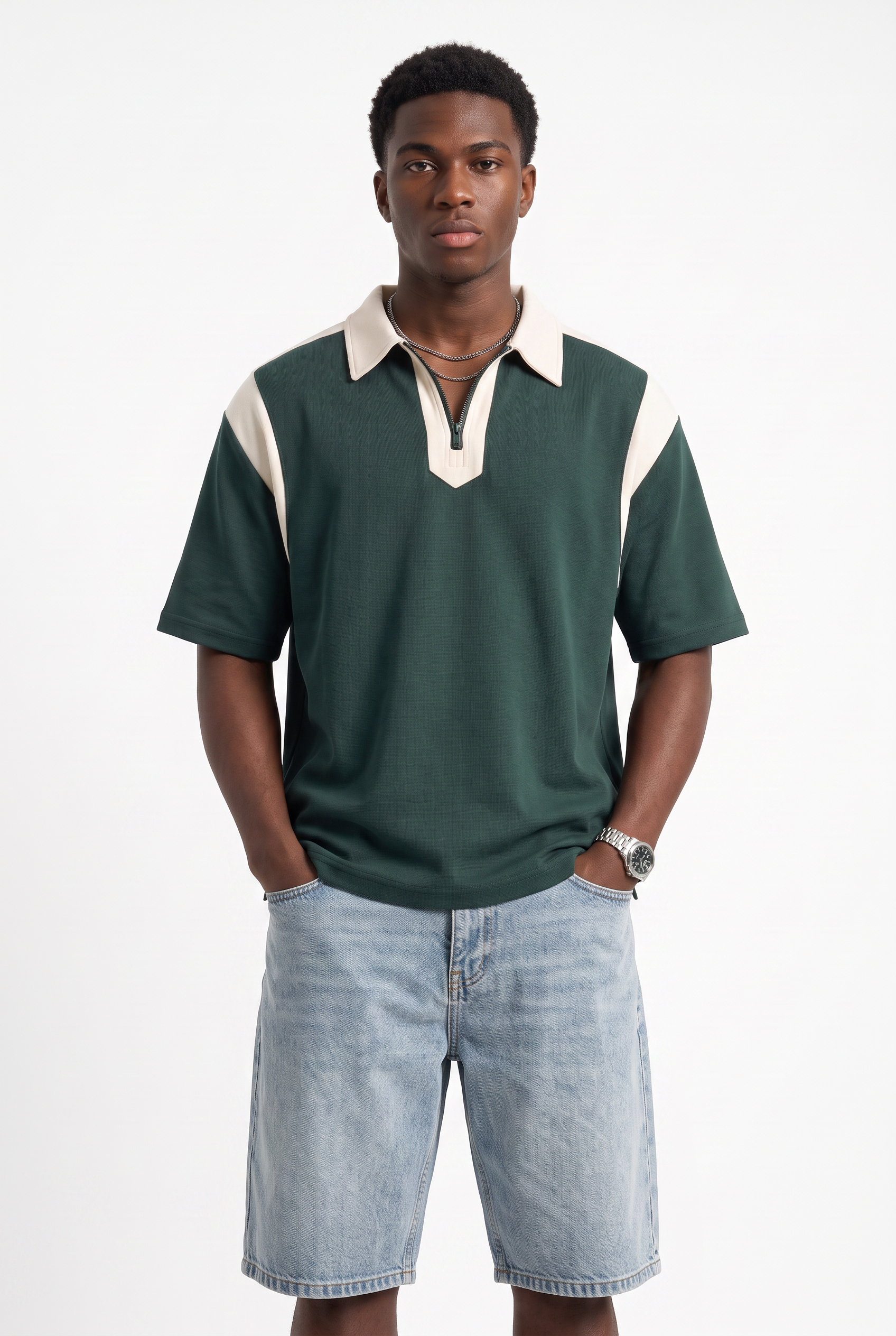 Olive Chest Pocket Crew Neck Tee