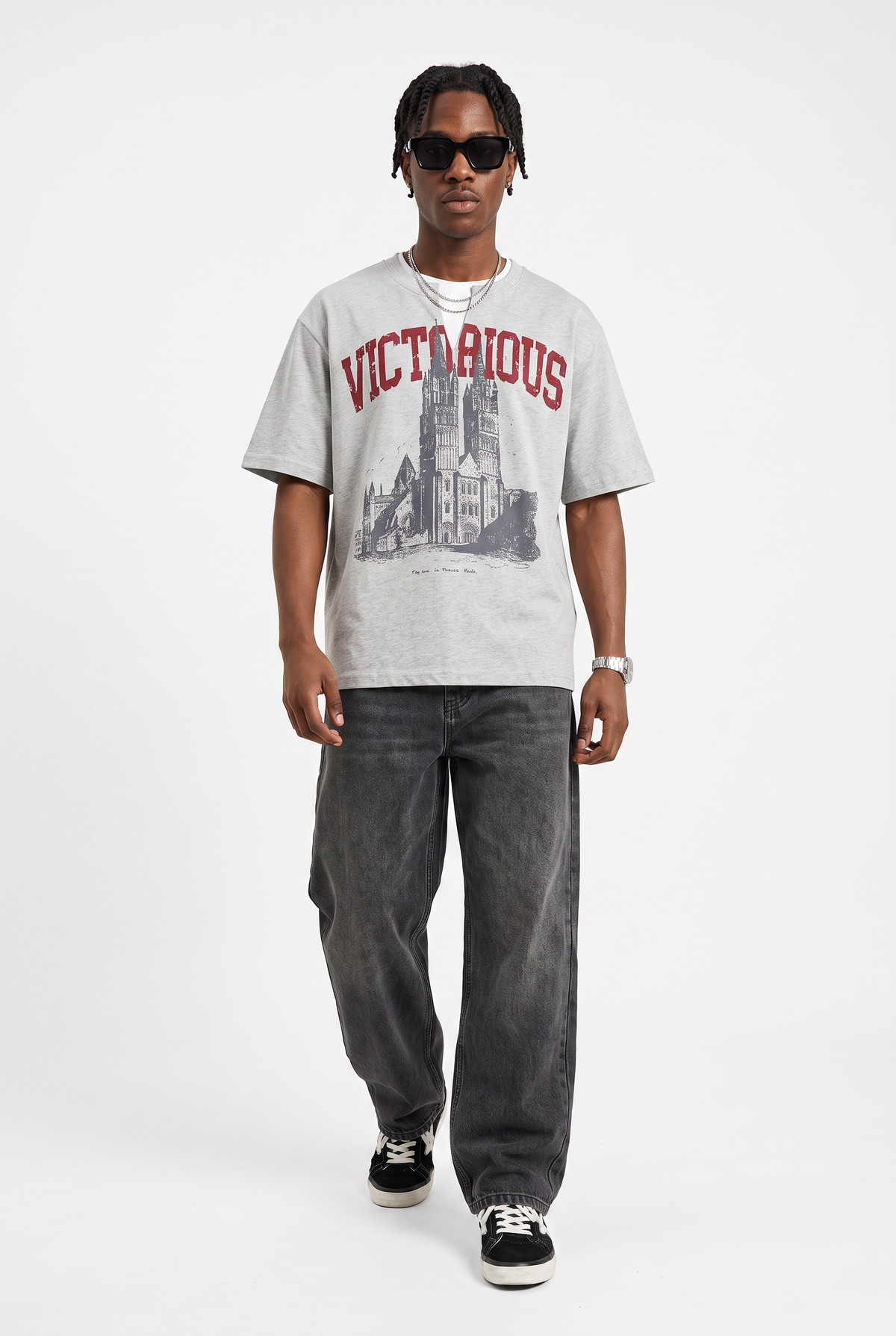 Oversized Grey Graphic T-Shirt