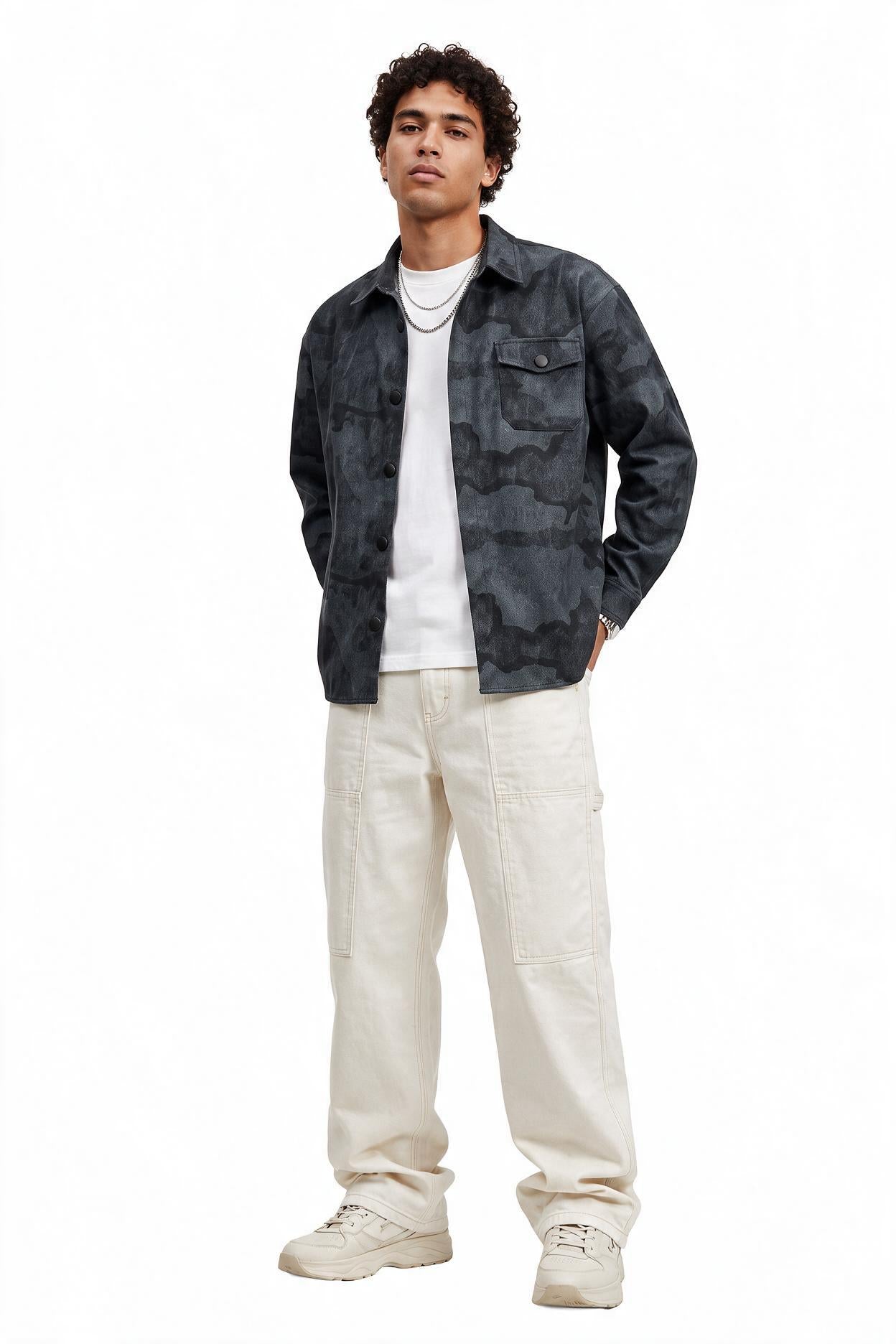 Black Chest Pocket Casual Shirt