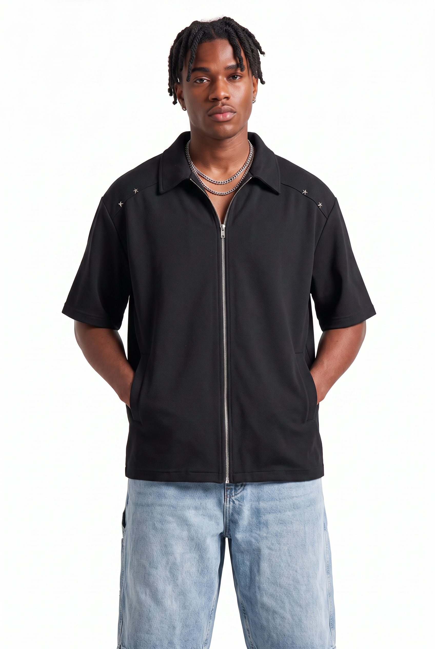 Black Chest Pocket Casual Shirt