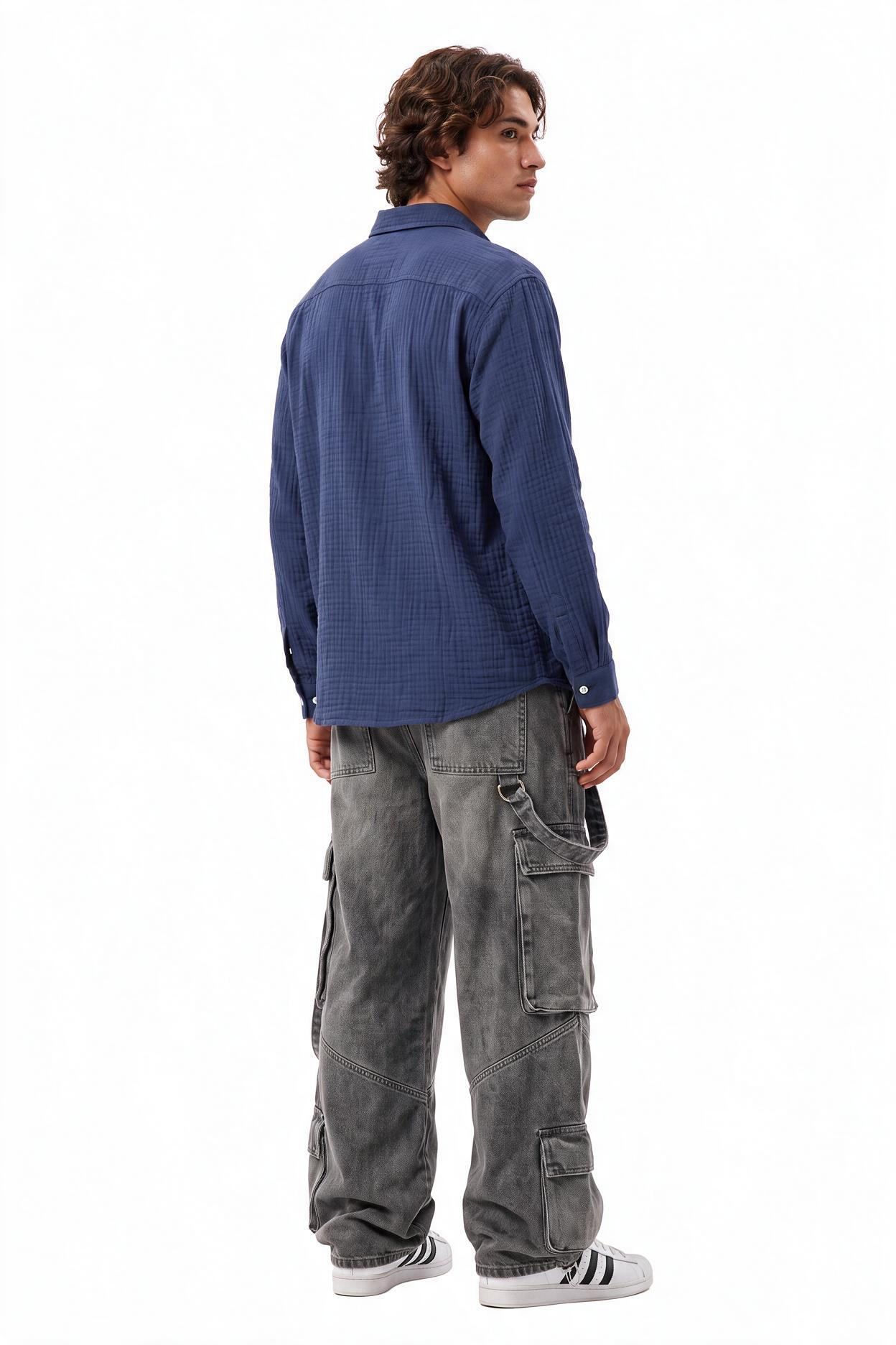 Sky Blue Chest Pocket Casual Shirt