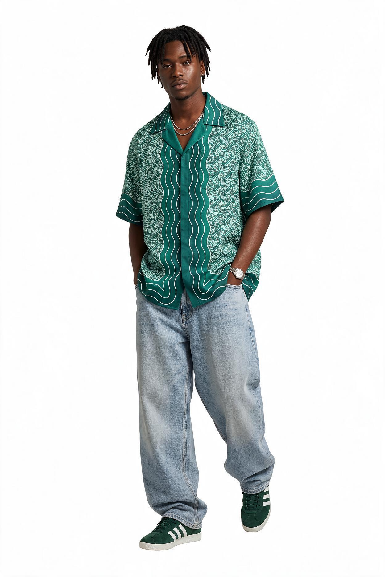 Olive Chest Pocket Casual Shirt