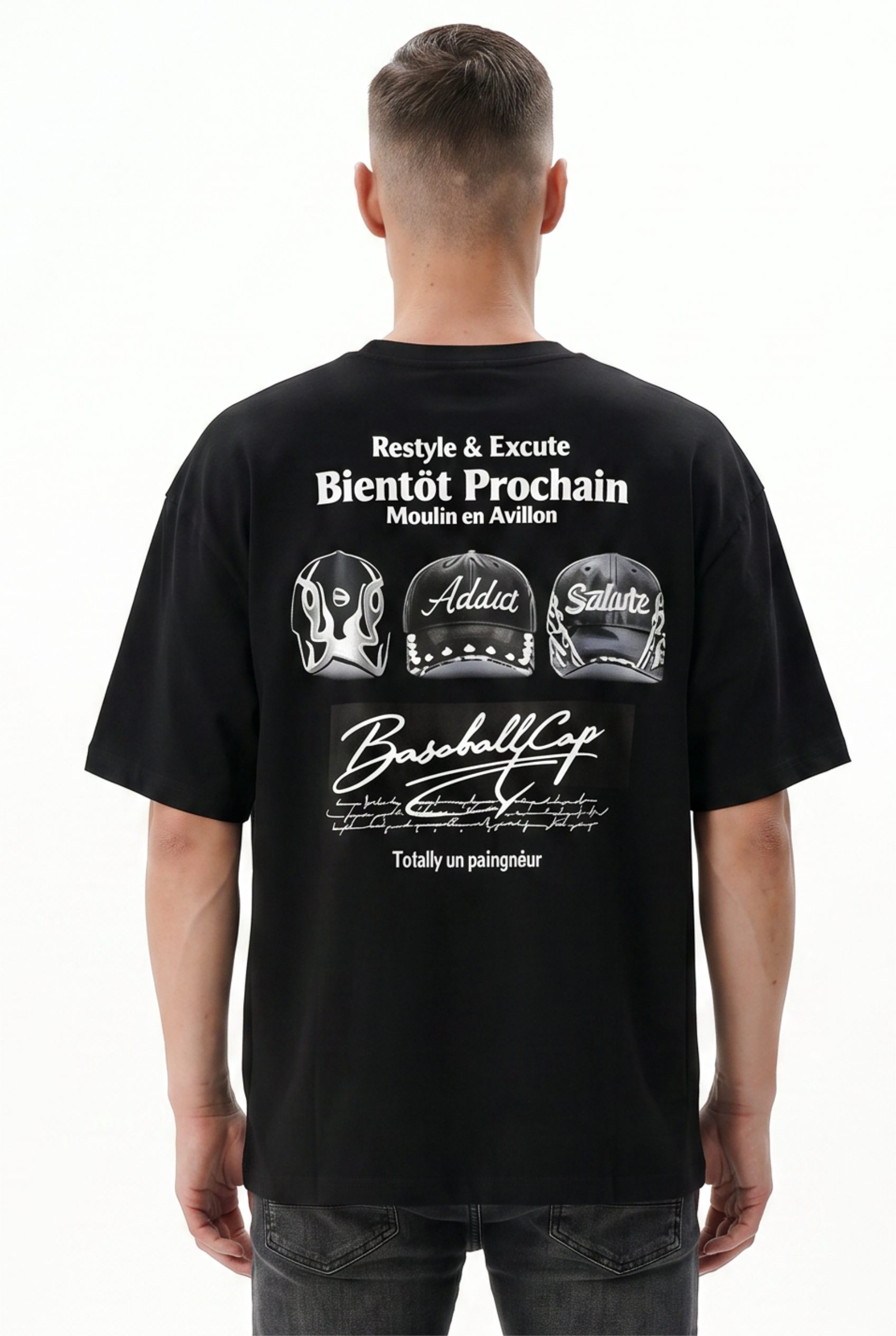 Black Relaxed Graphic Tee