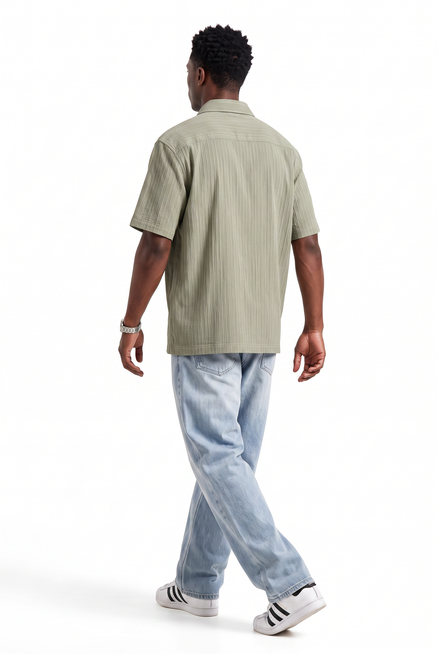 Olive Chest Pocket Casual Shirt