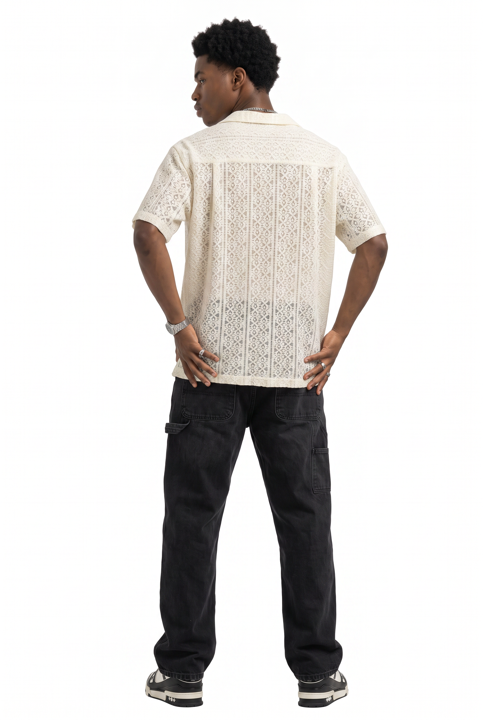 Cream Chest Pocket Casual Shirt
