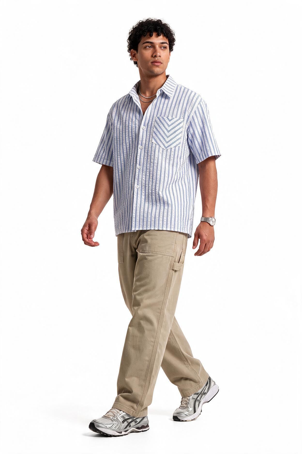 Sky Blue Chest Pocket Casual Shirt