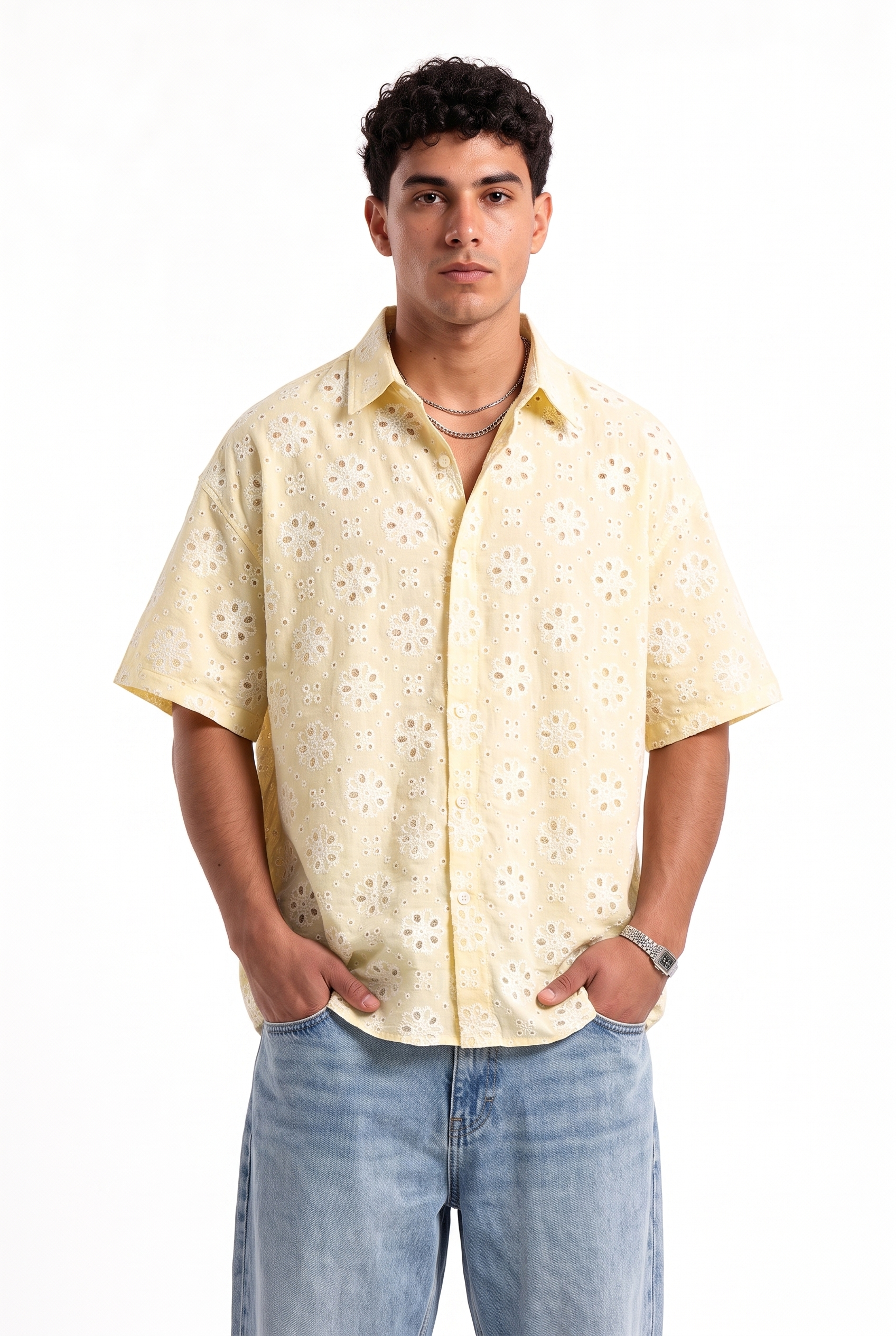 Yellow Chest Pocket Casual Shirt